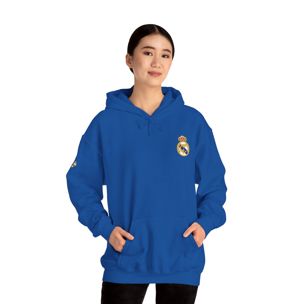 Real Madrid Crest Hoodie Minimal White Soccer Pullover - Etna Gift