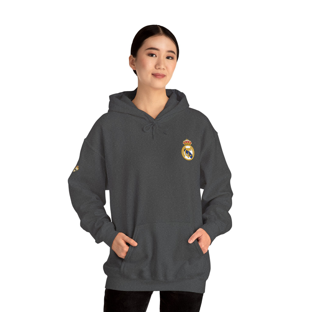 Real Madrid Crest Hoodie Minimal White Soccer Pullover - Etna Gift