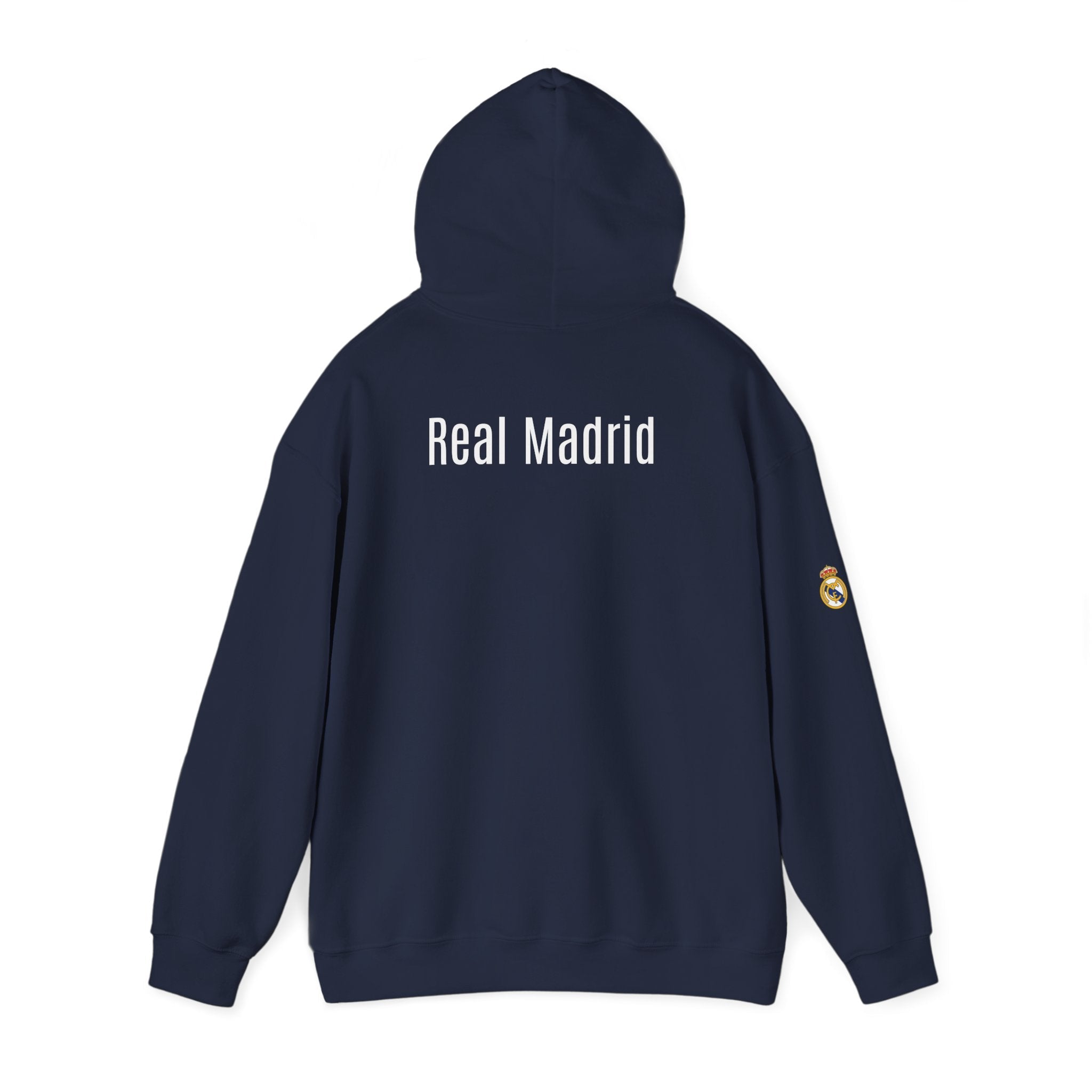 Real Madrid Crest Hoodie Minimal White Soccer Pullover - Etna Gift