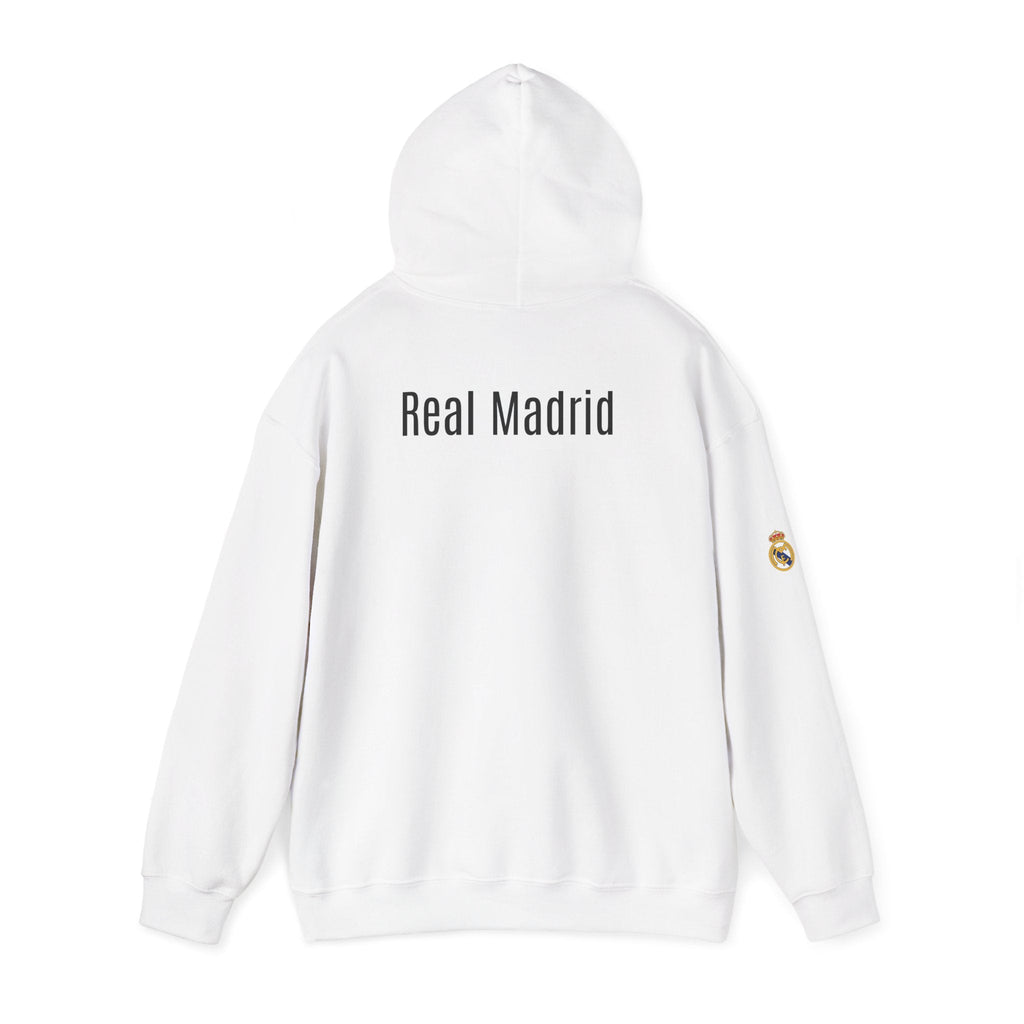 Real Madrid Crest Hoodie Minimal White Soccer Pullover - Etna Gift