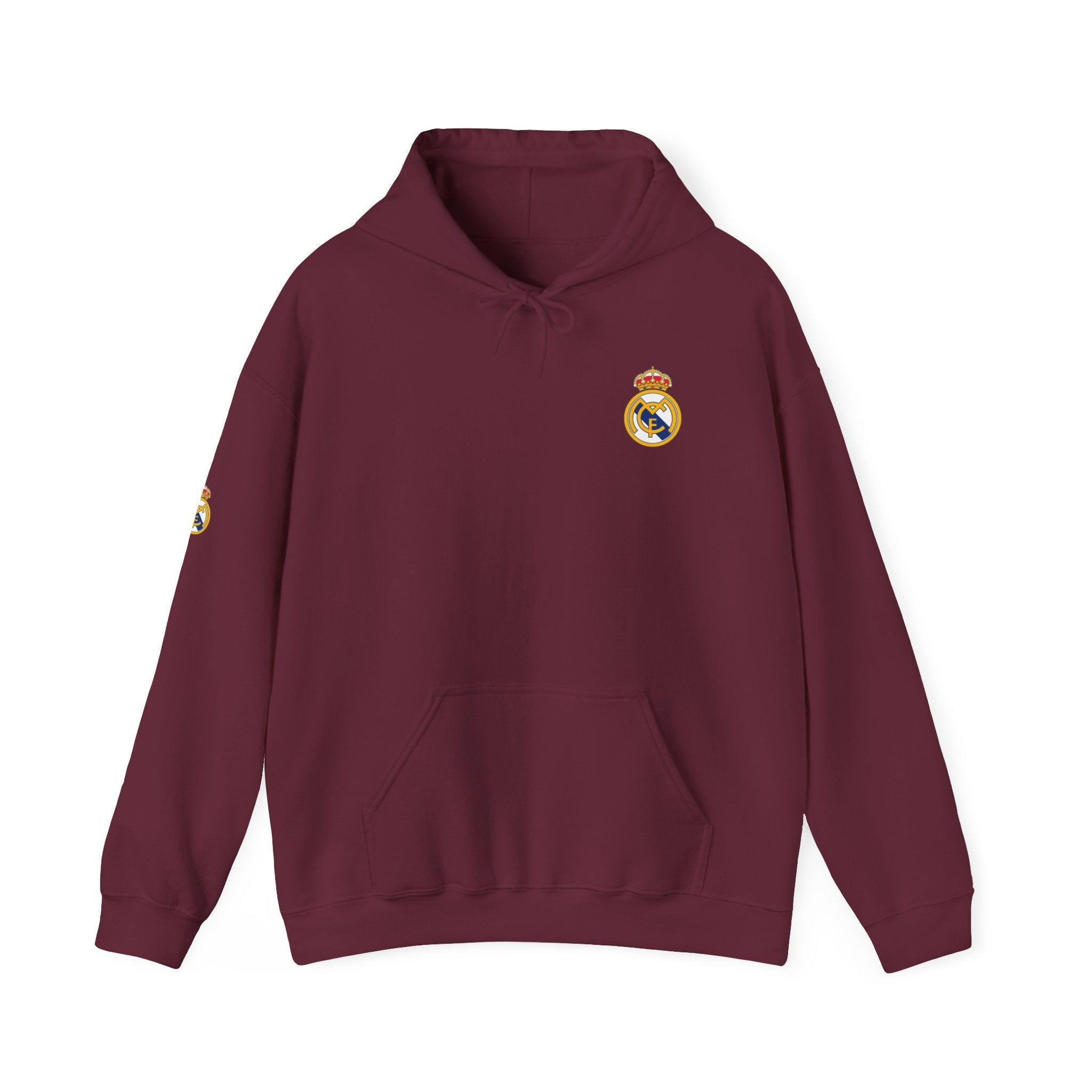 Real Madrid Crest Hoodie Minimal White Soccer Pullover - Etna Gift