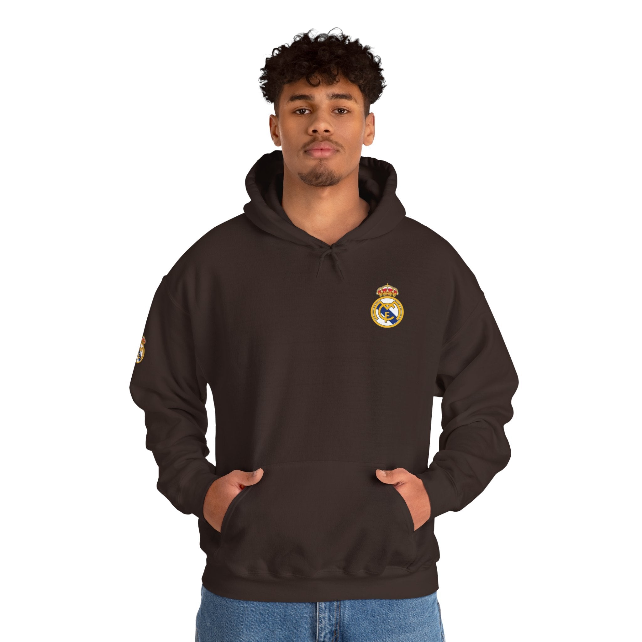 Real Madrid Crest Hoodie Minimal White Soccer Pullover - Etna Gift