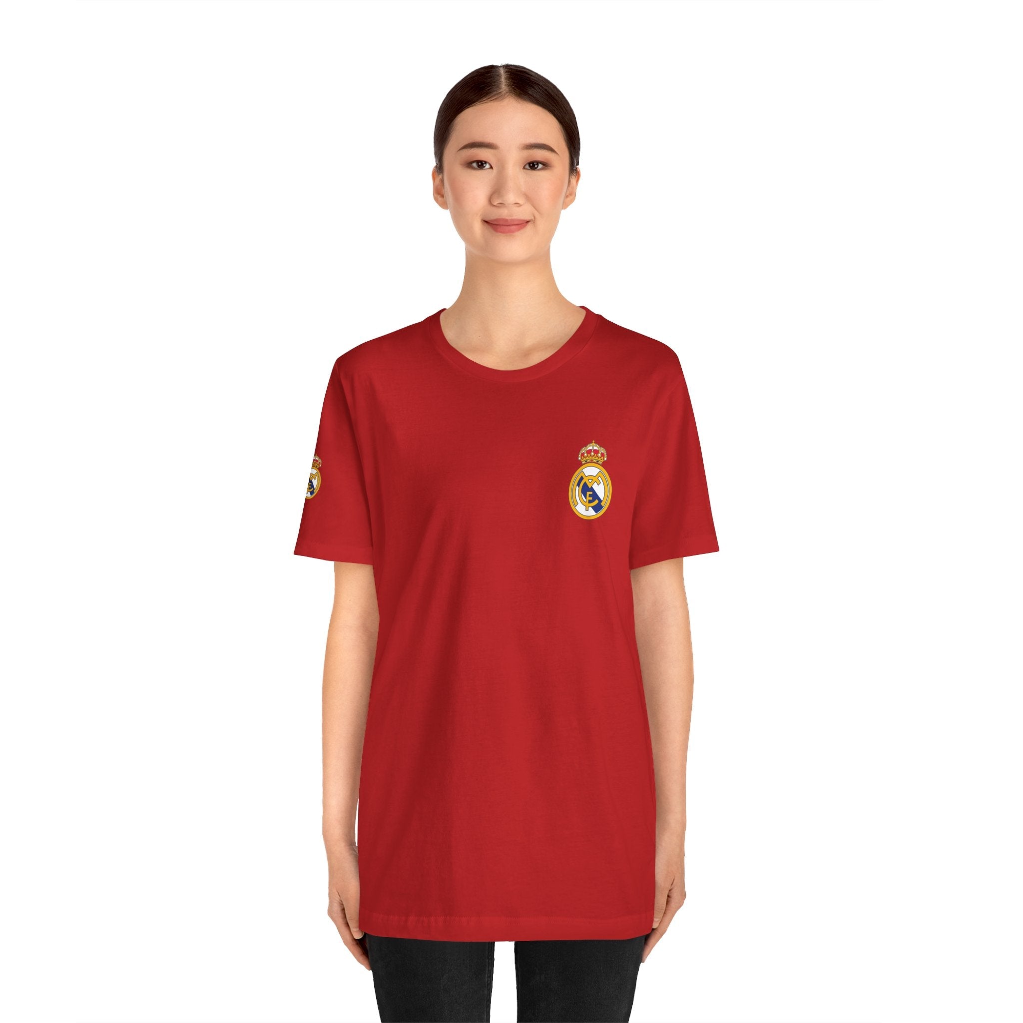 Real Madrid Crest Tee White Short Sleeve Soccer Shirt - Etna Gift