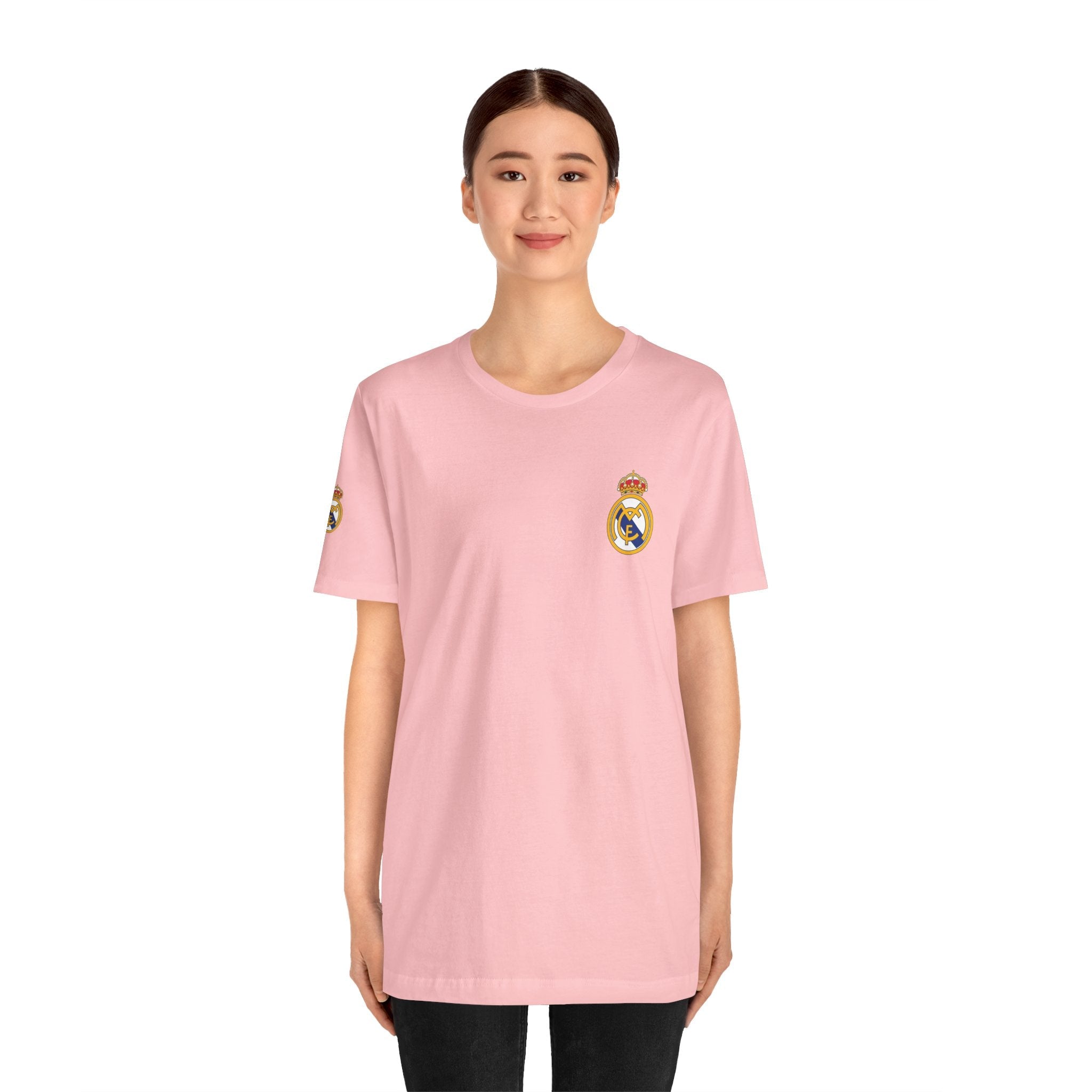 Real Madrid Crest Tee White Short Sleeve Soccer Shirt - Etna Gift