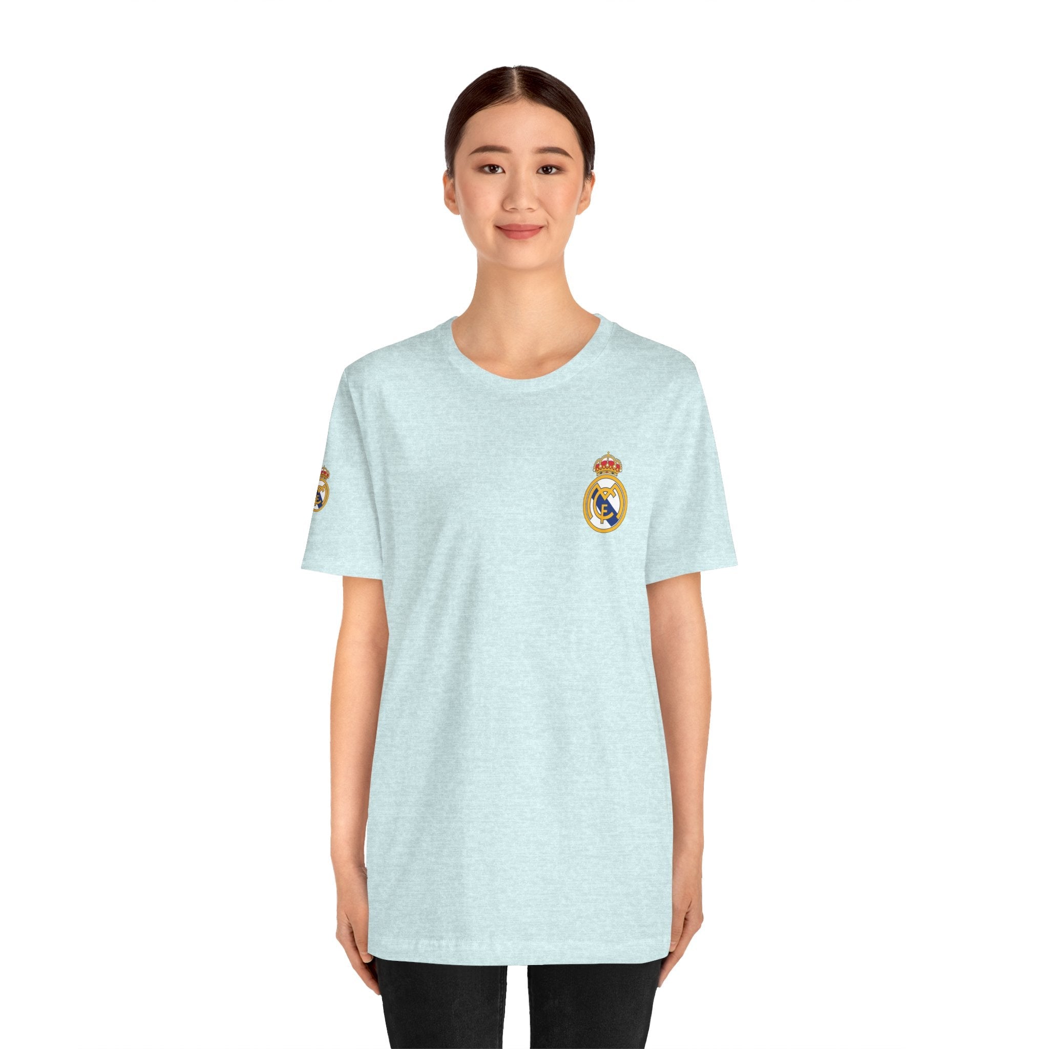 Real Madrid Crest Tee White Short Sleeve Soccer Shirt - Etna Gift