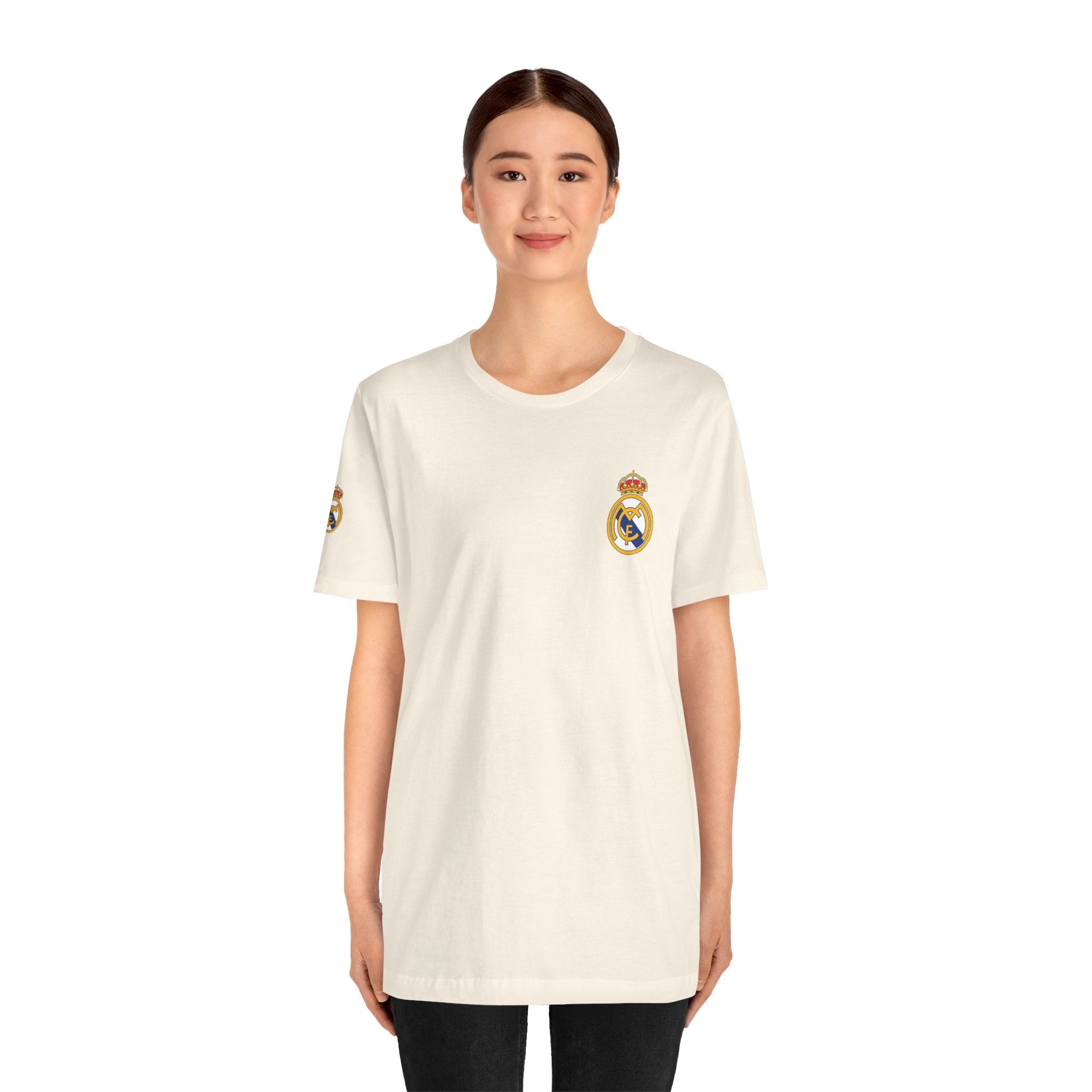 Real Madrid Crest Tee White Short Sleeve Soccer Shirt - Etna Gift
