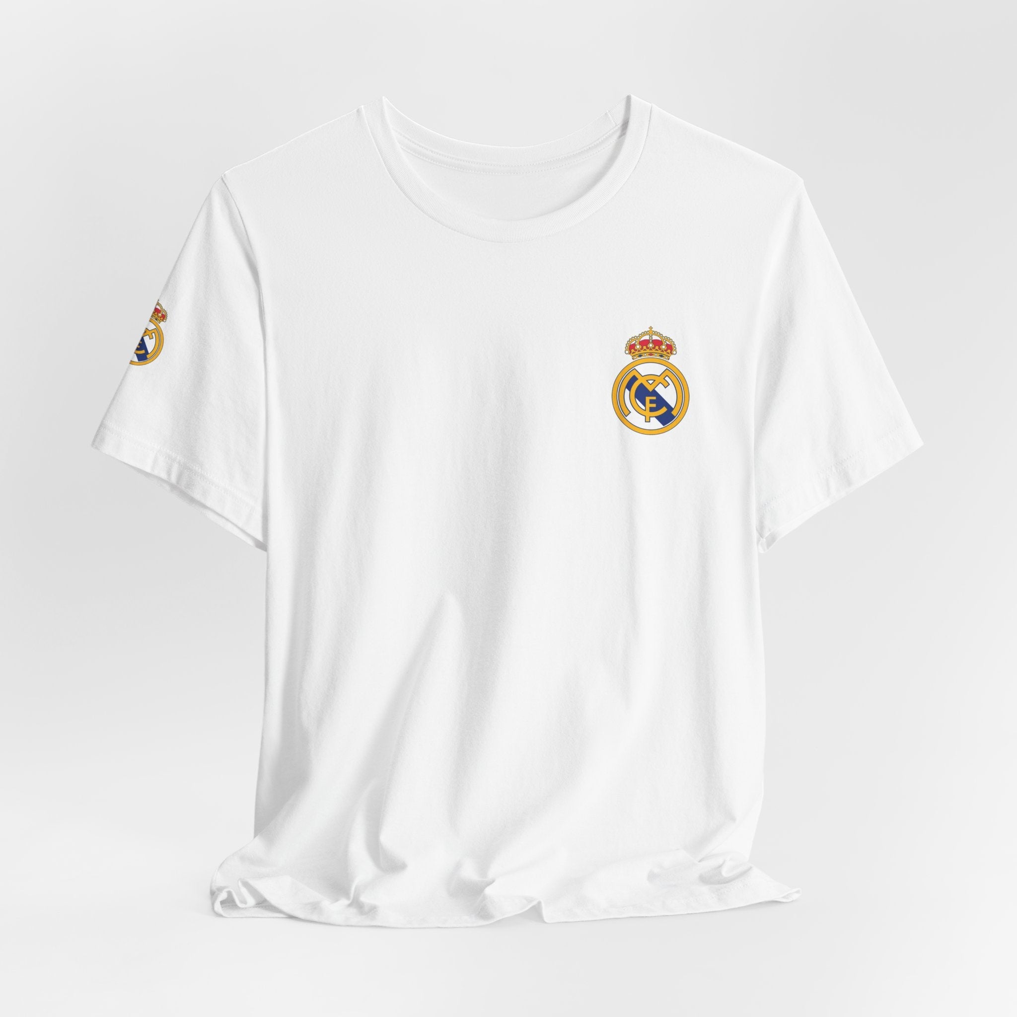 Real Madrid Crest Tee White Short Sleeve Soccer Shirt - Etna Gift