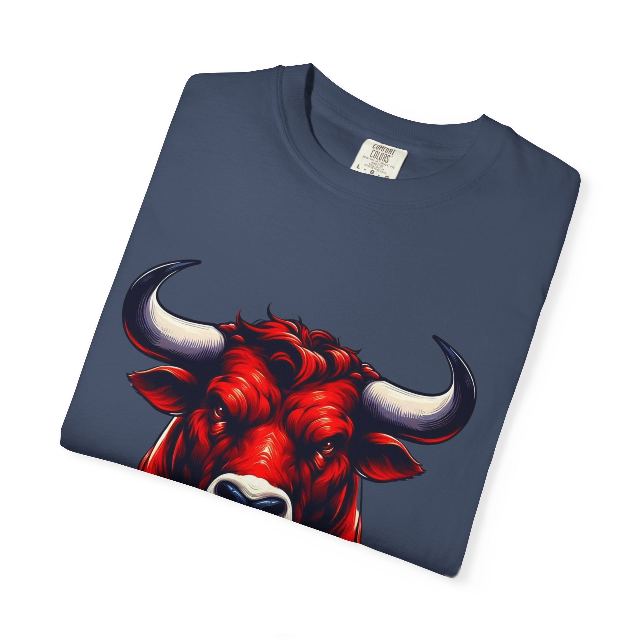 Red Bull Head Chicago T-Shirt Bull Illustration - Etna Gift