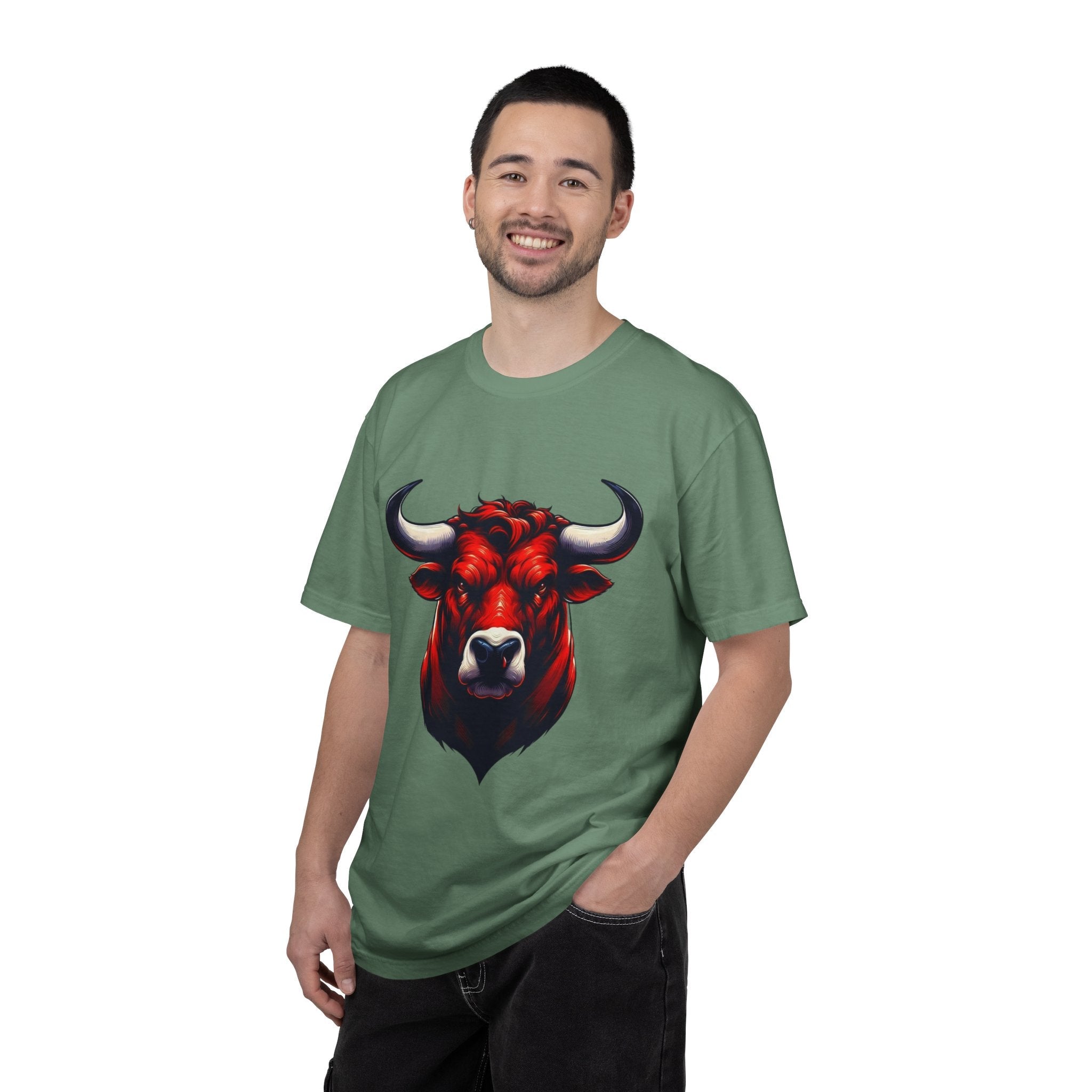 Red Bull Head Chicago T-Shirt Bull Illustration - Etna Gift