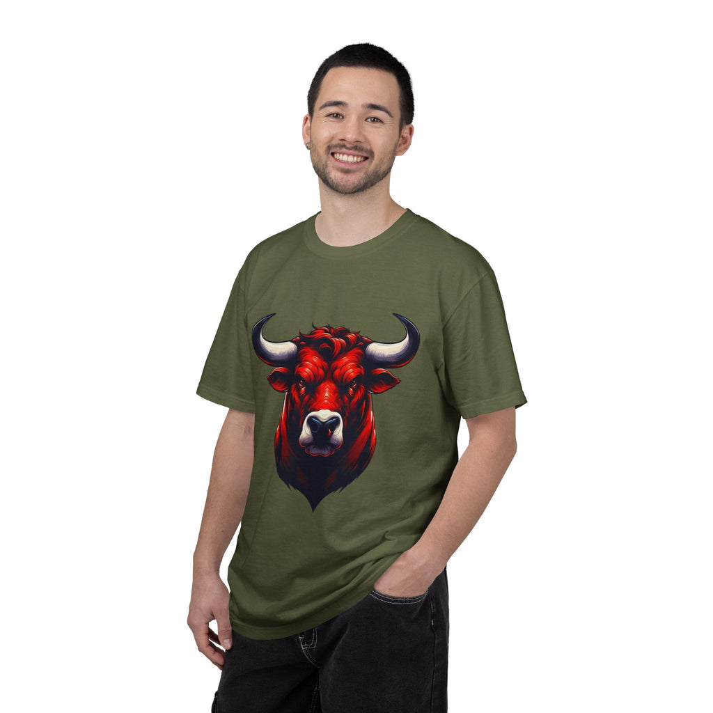 Red Bull Head Chicago T-Shirt Bull Illustration - Etna Gift