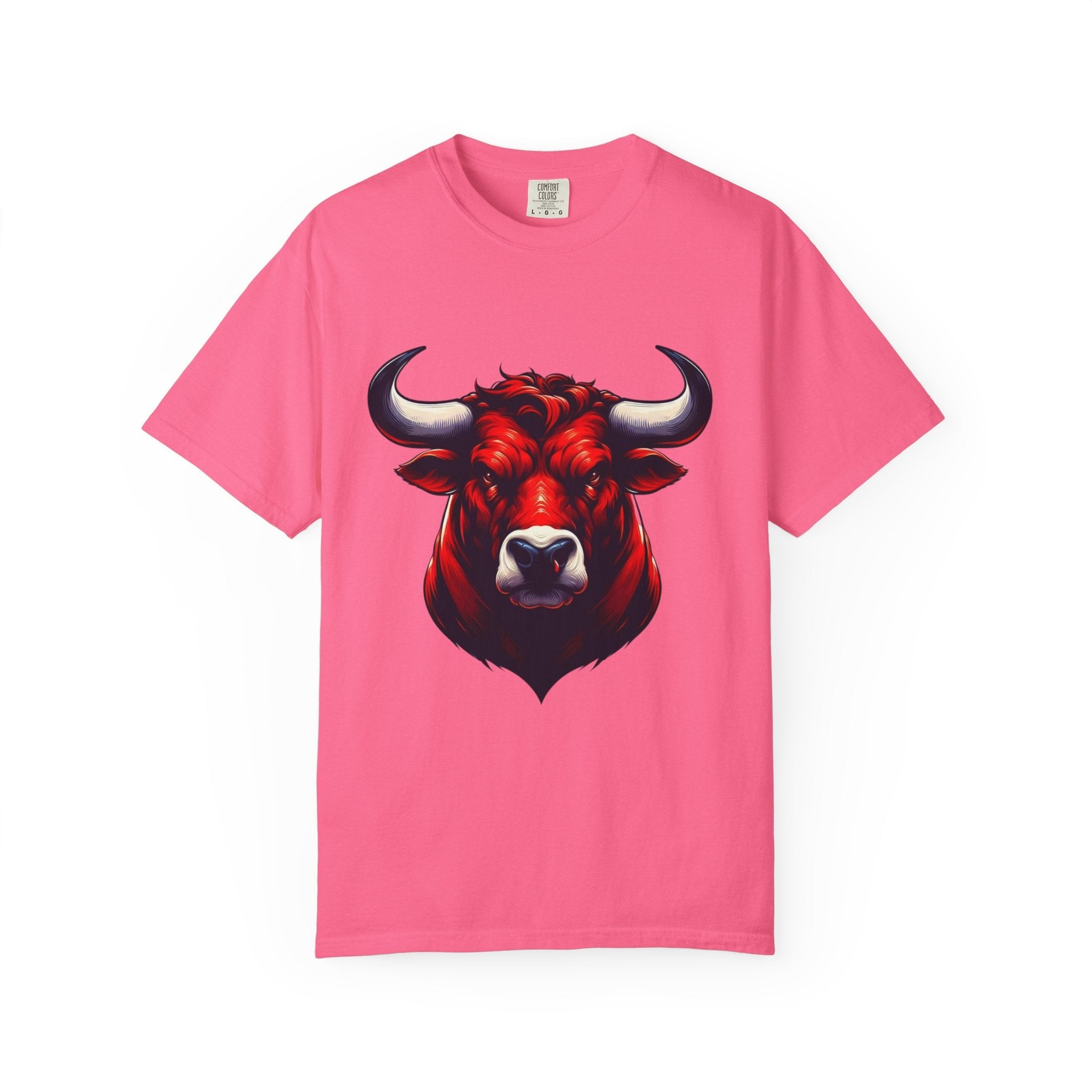 Red Bull Head Chicago T-Shirt Bull Illustration - Etna Gift