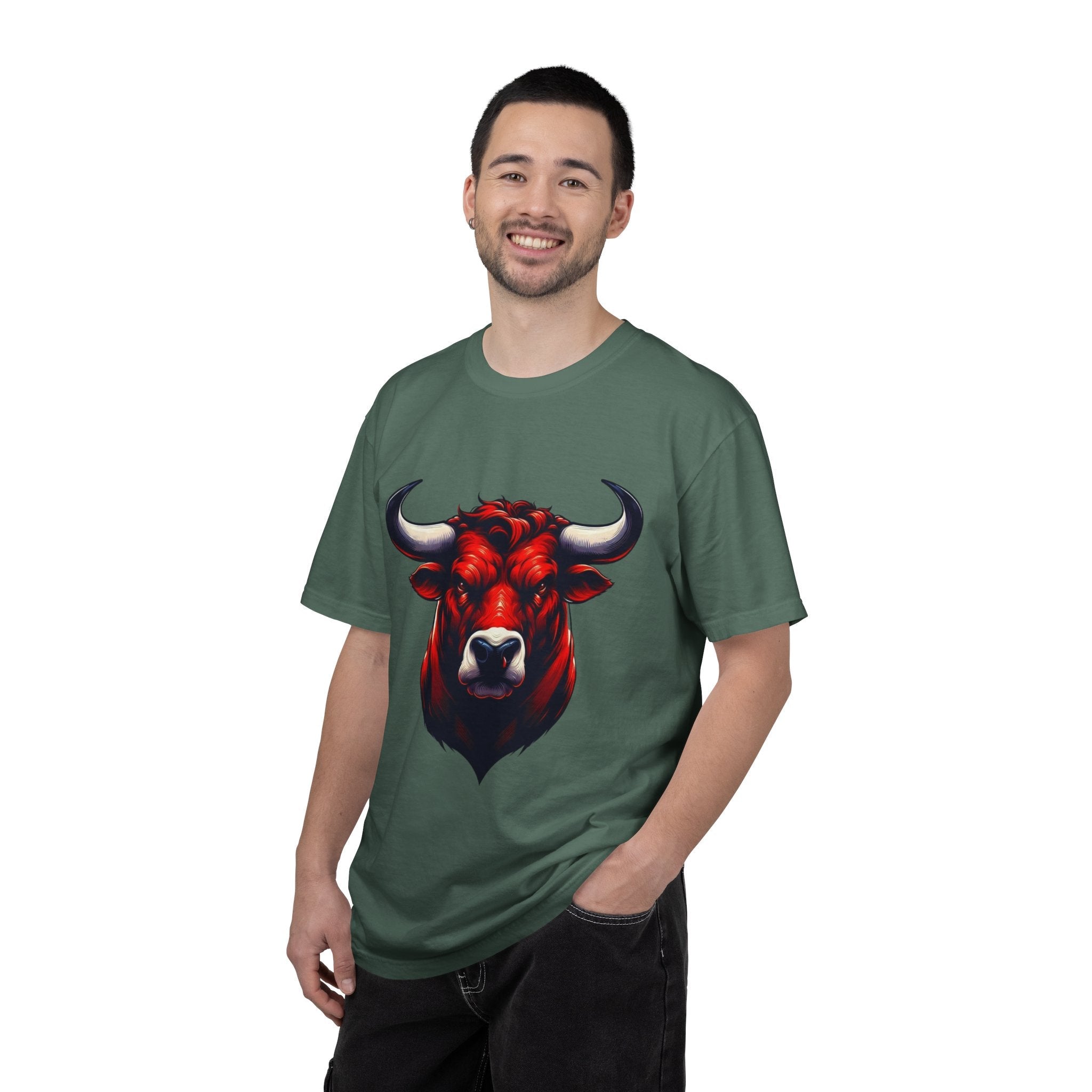Red Bull Head Chicago T-Shirt Bull Illustration - Etna Gift