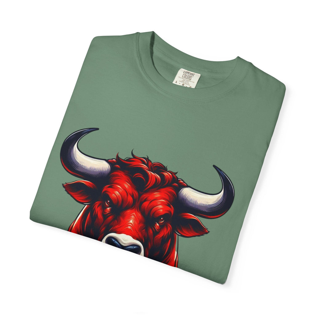 Red Bull Head Chicago T-Shirt Bull Illustration - Etna Gift