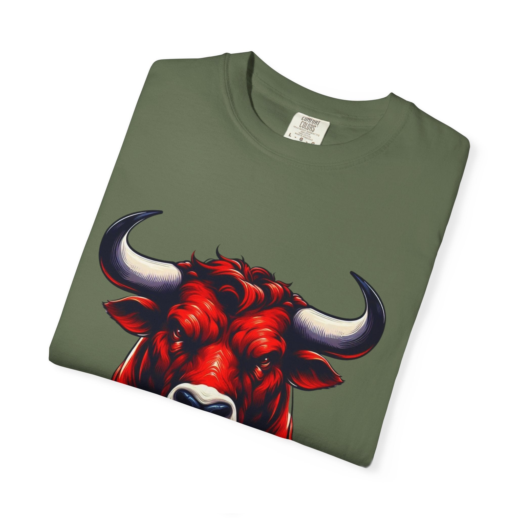 Red Bull Head Chicago T-Shirt Bull Illustration - Etna Gift