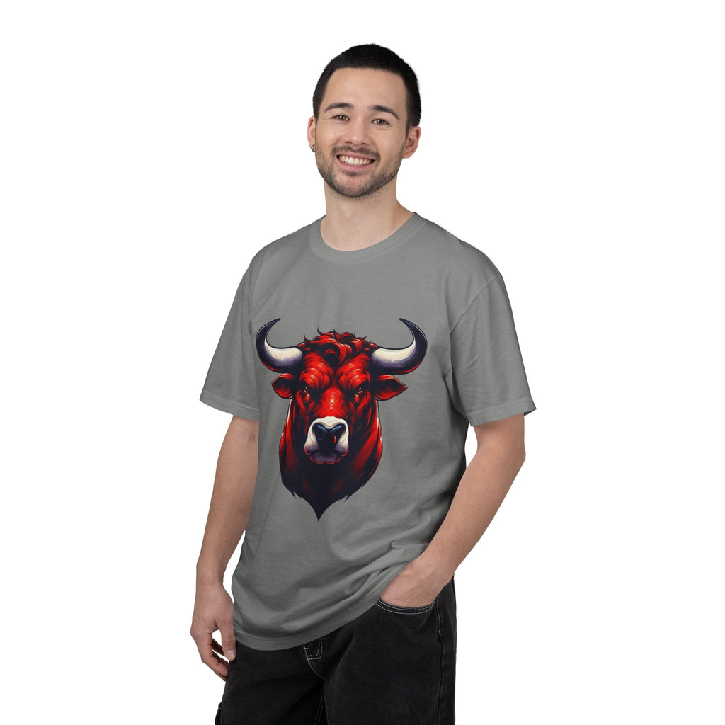 Red Bull Head Chicago T-Shirt Bull Illustration - Etna Gift