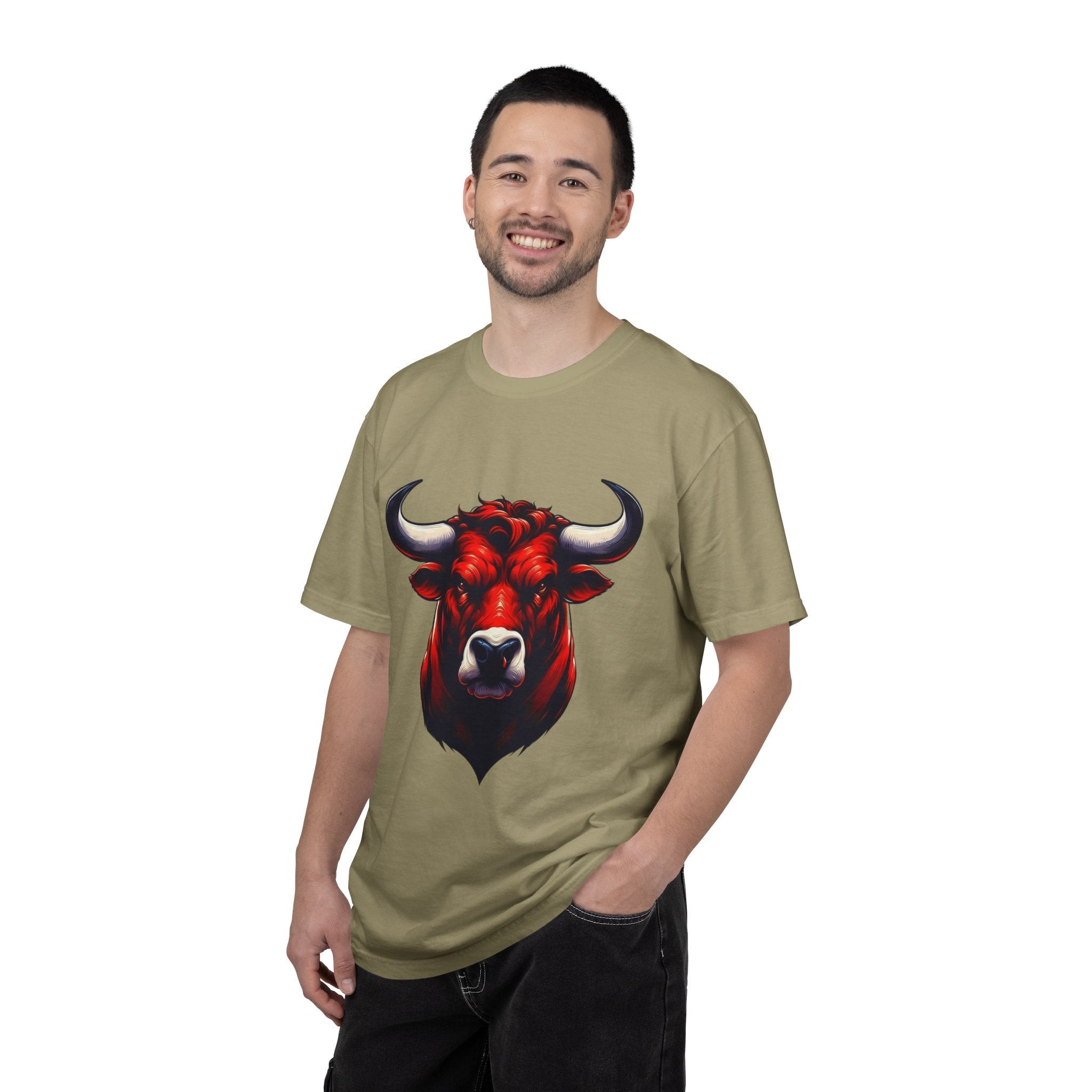 Red Bull Head Chicago T-Shirt Bull Illustration - Etna Gift