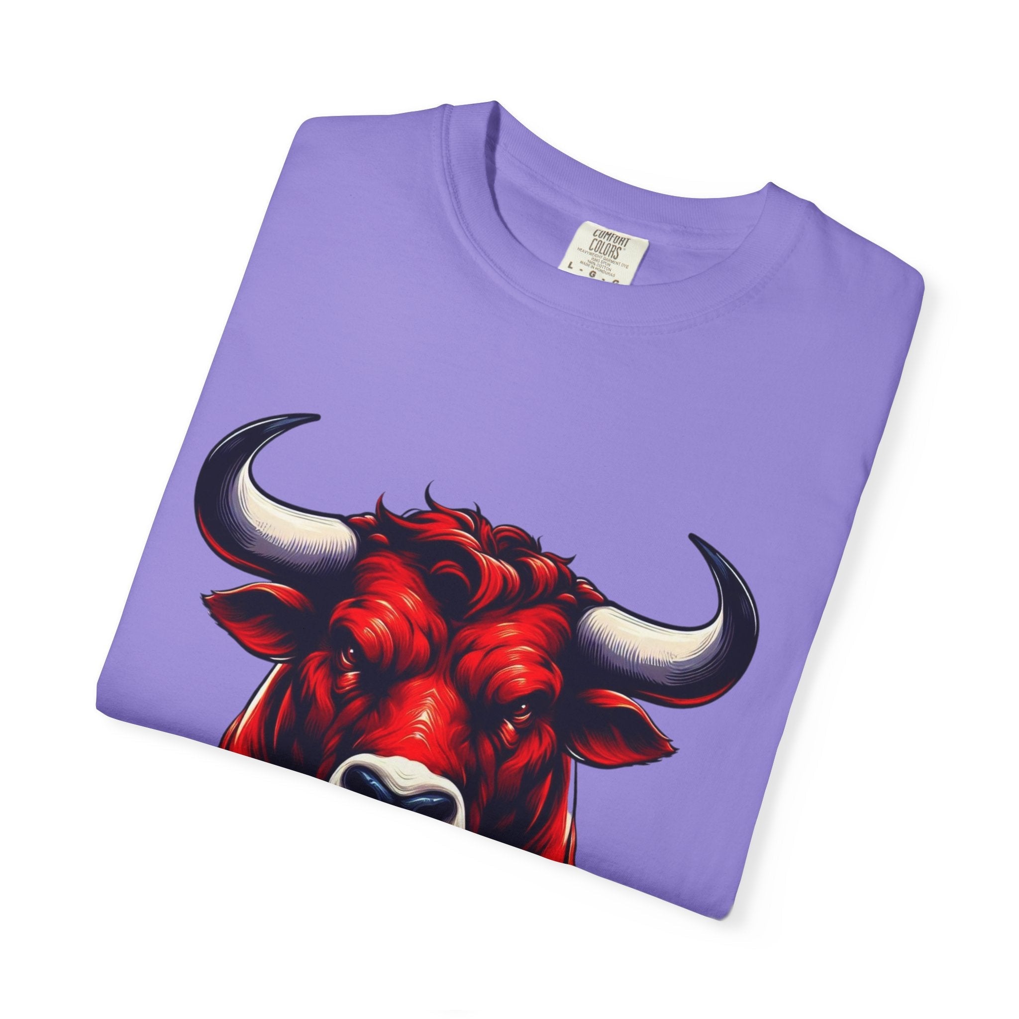 Red Bull Head Chicago T-Shirt Bull Illustration - Etna Gift