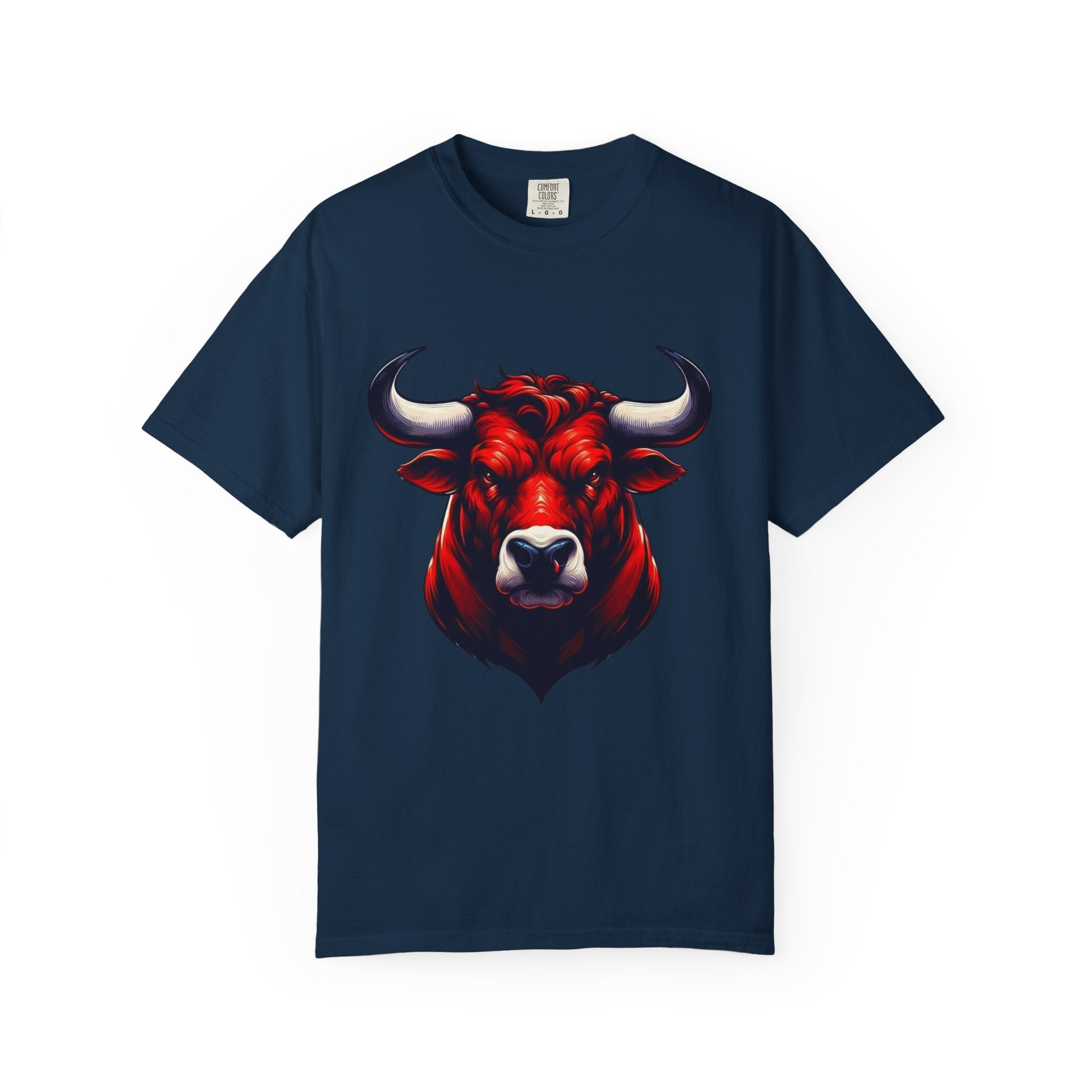 Red Bull Head Chicago T-Shirt Bull Illustration - Etna Gift
