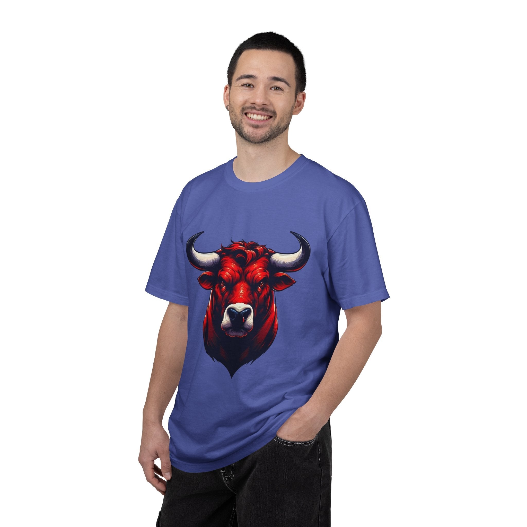 Red Bull Head Chicago T-Shirt Bull Illustration - Etna Gift