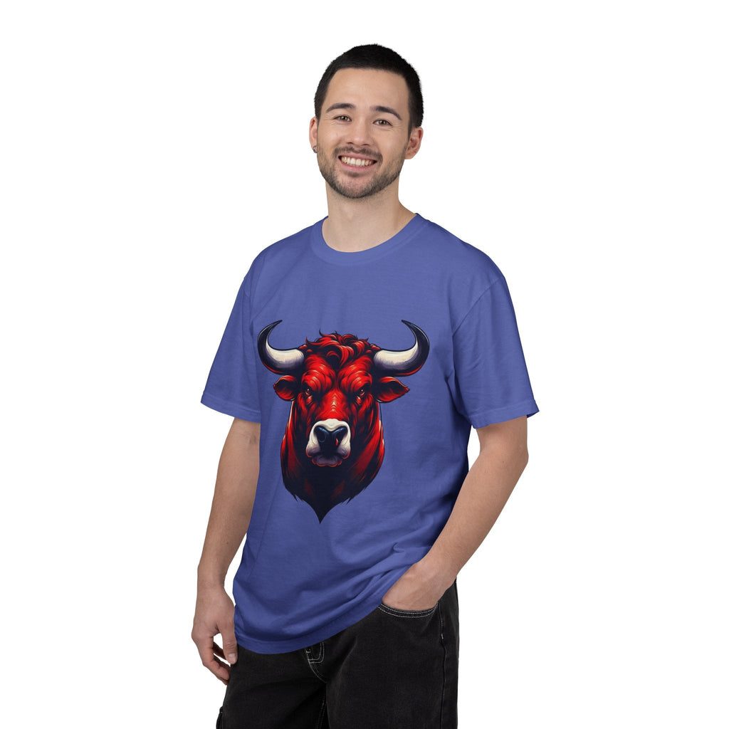 Red Bull Head Chicago T-Shirt Bull Illustration - Etna Gift
