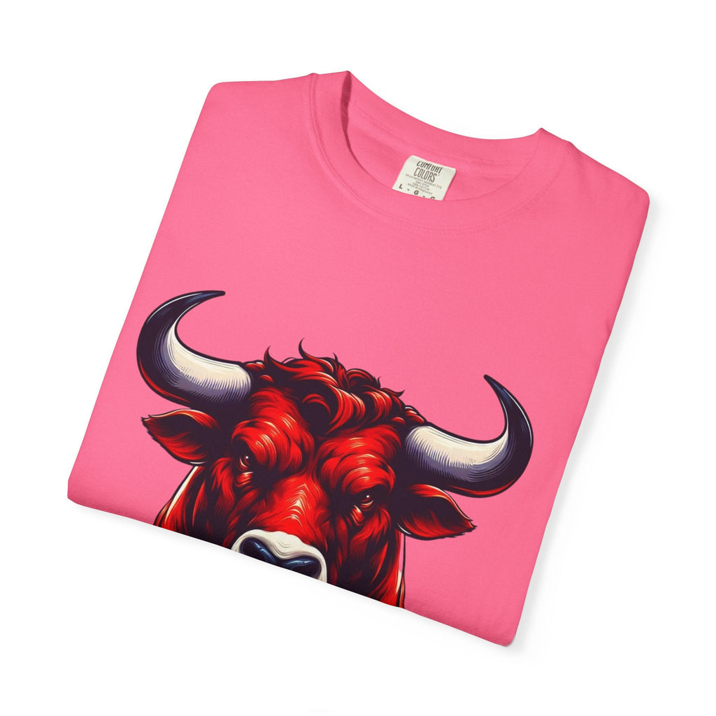 Red Bull Head Chicago T-Shirt Bull Illustration - Etna Gift