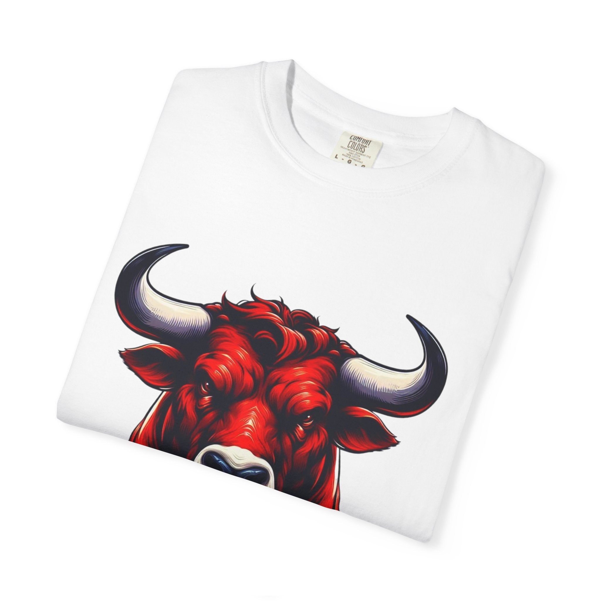 Red Bull Head Chicago T-Shirt Bull Illustration - Etna Gift