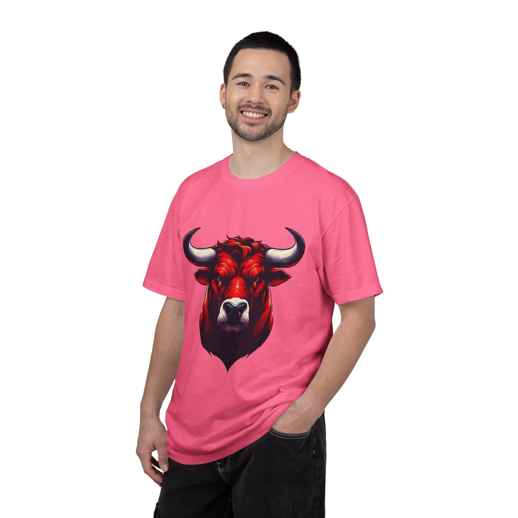 Red Bull Head Chicago T-Shirt Bull Illustration - Etna Gift