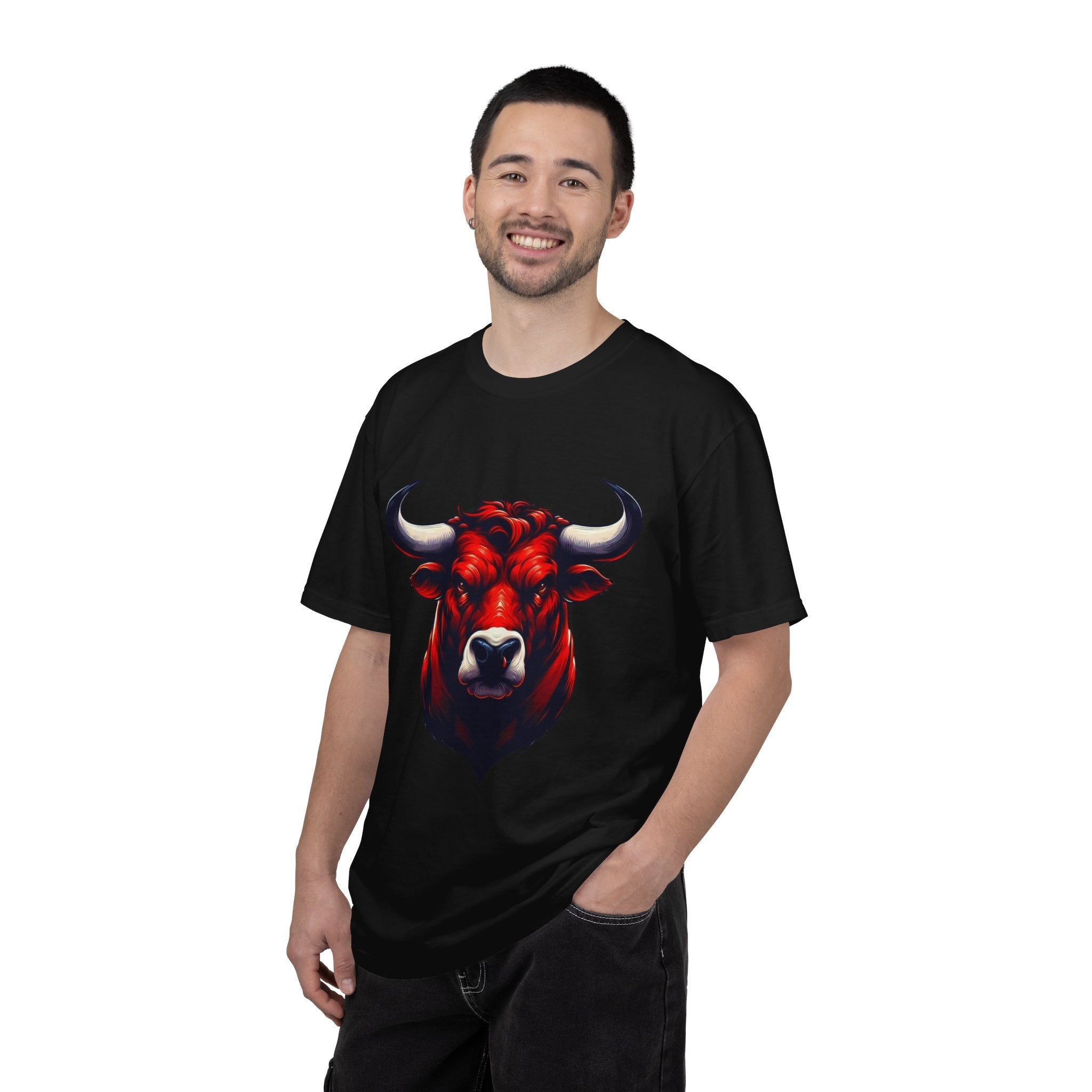 Red Bull Head Chicago T-Shirt Bull Illustration - Etna Gift
