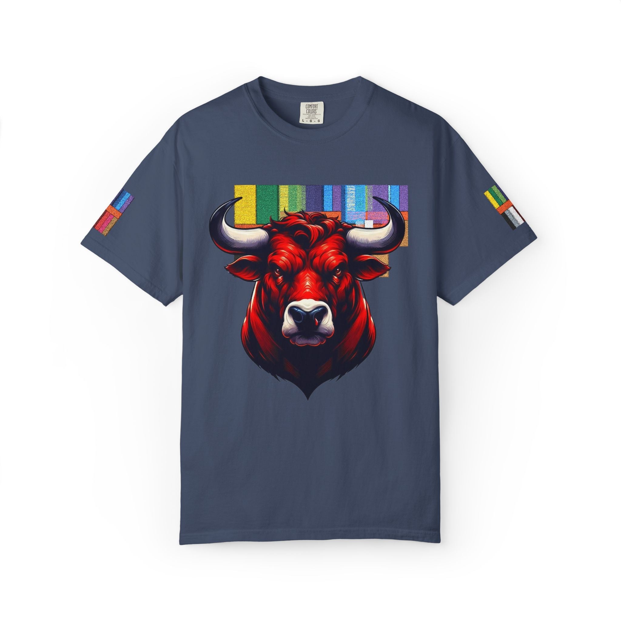 Red Bull Head Chicago T-Shirt Bull Illustration - Etna Gift