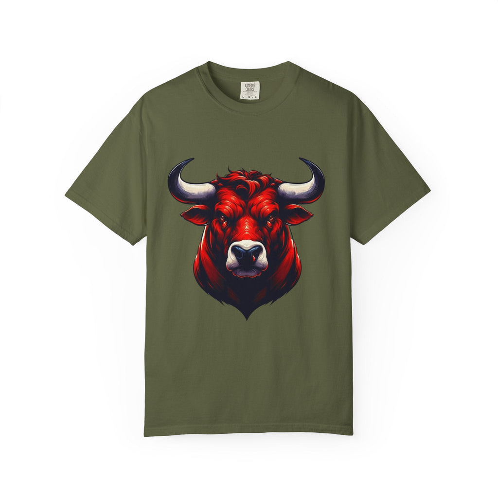 Red Bull Head Chicago T-Shirt Bull Illustration - Etna Gift