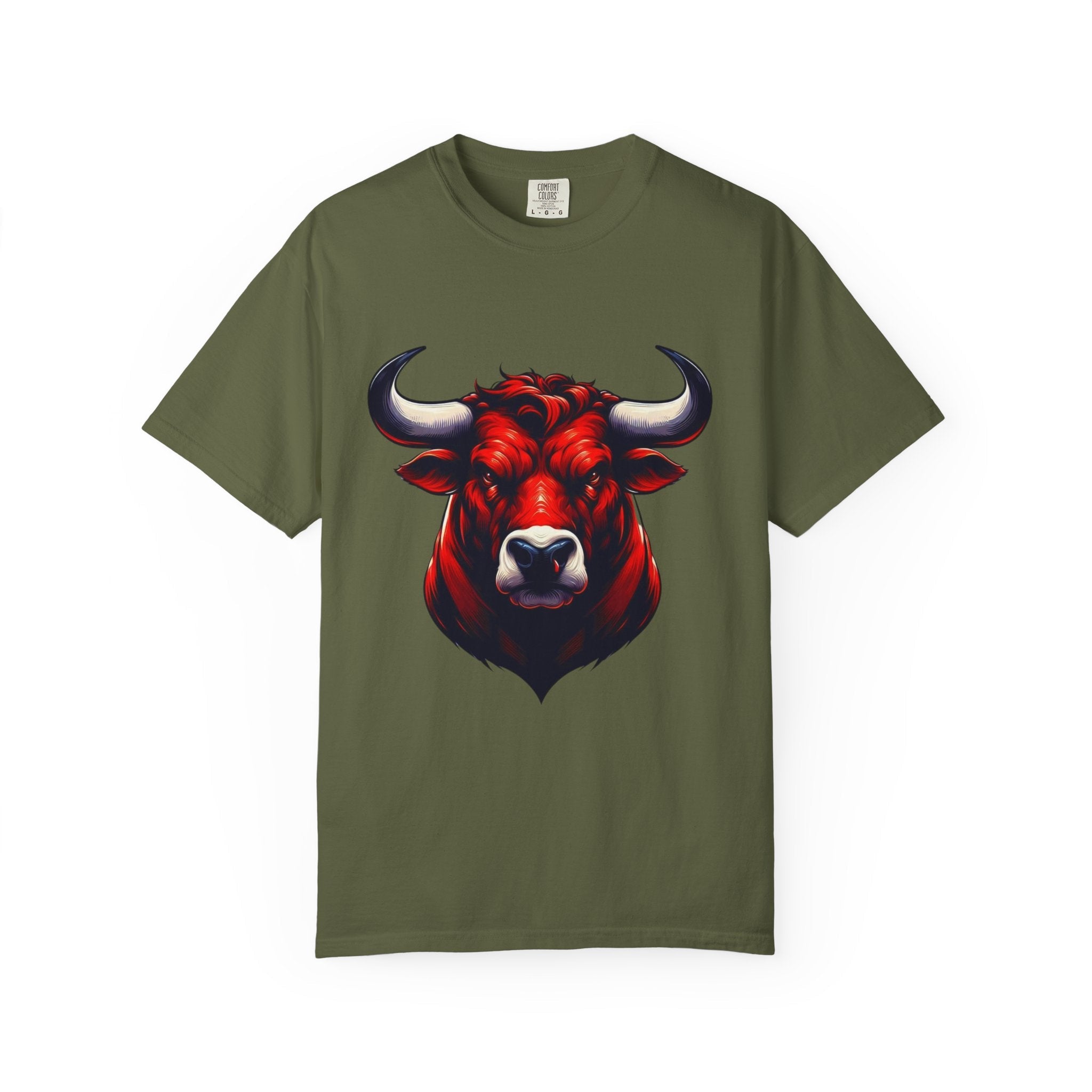 Red Bull Head Chicago T-Shirt Bull Illustration - Etna Gift