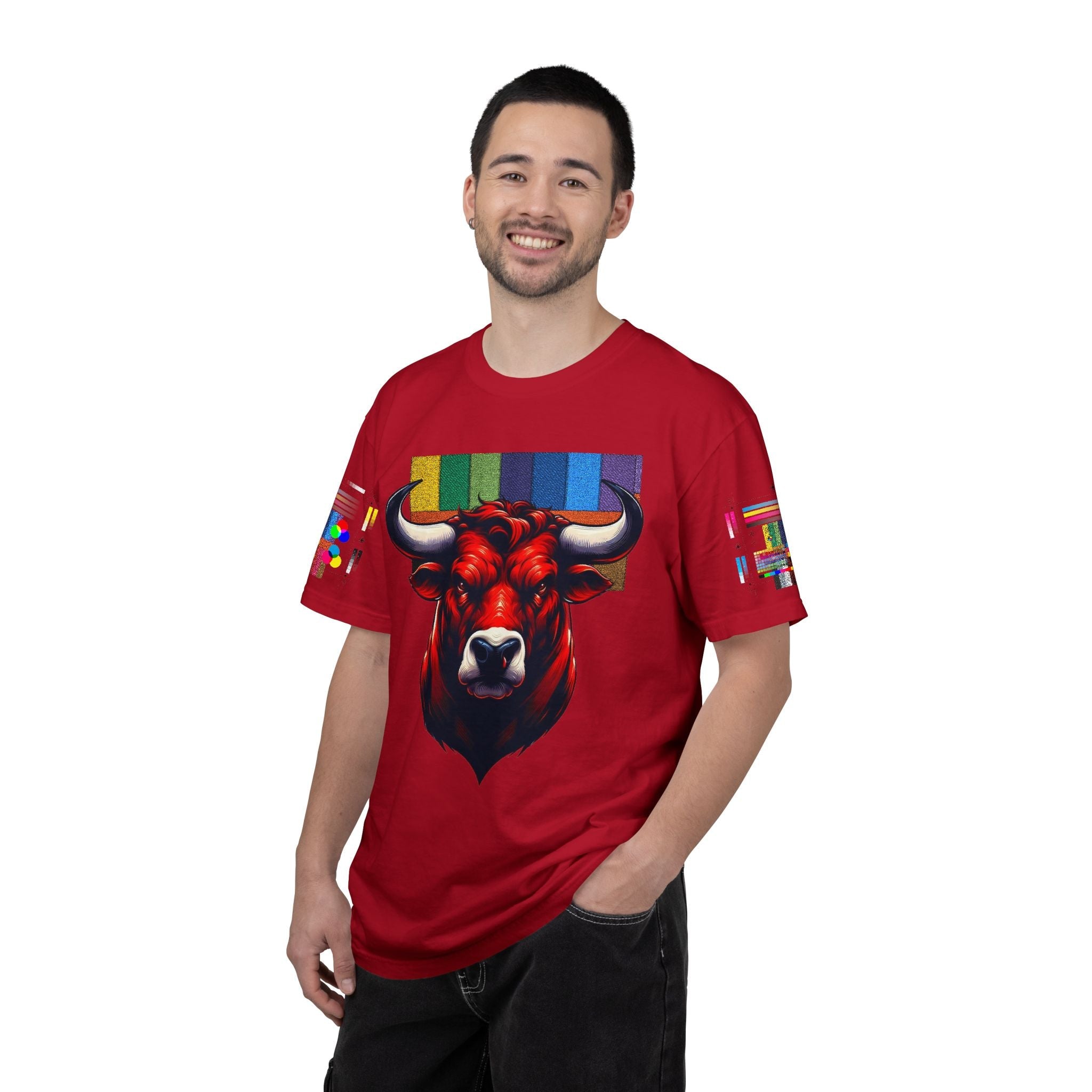 Red Bull Head Chicago T-Shirt Bull Illustration - Etna Gift