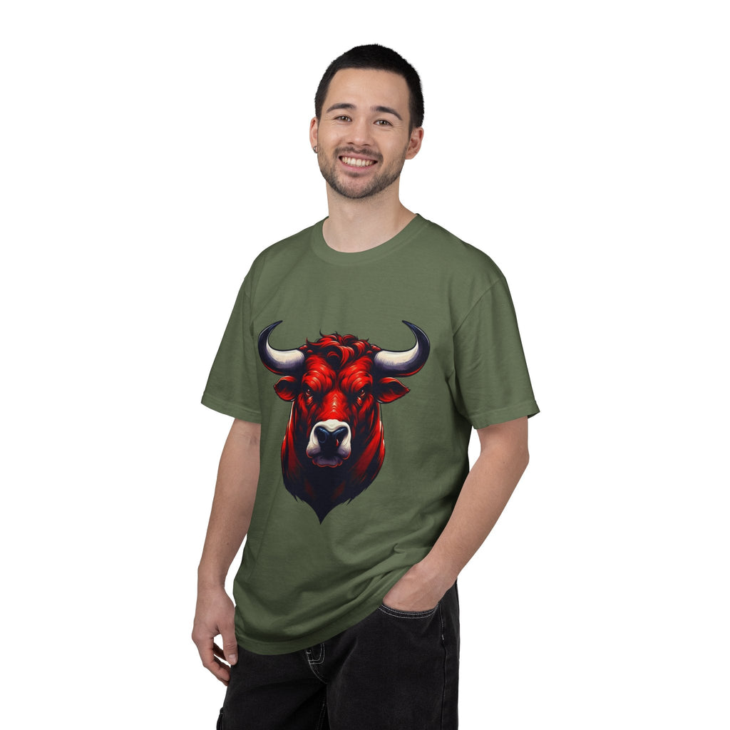 Red Bull Head Chicago T-Shirt Bull Illustration - Etna Gift