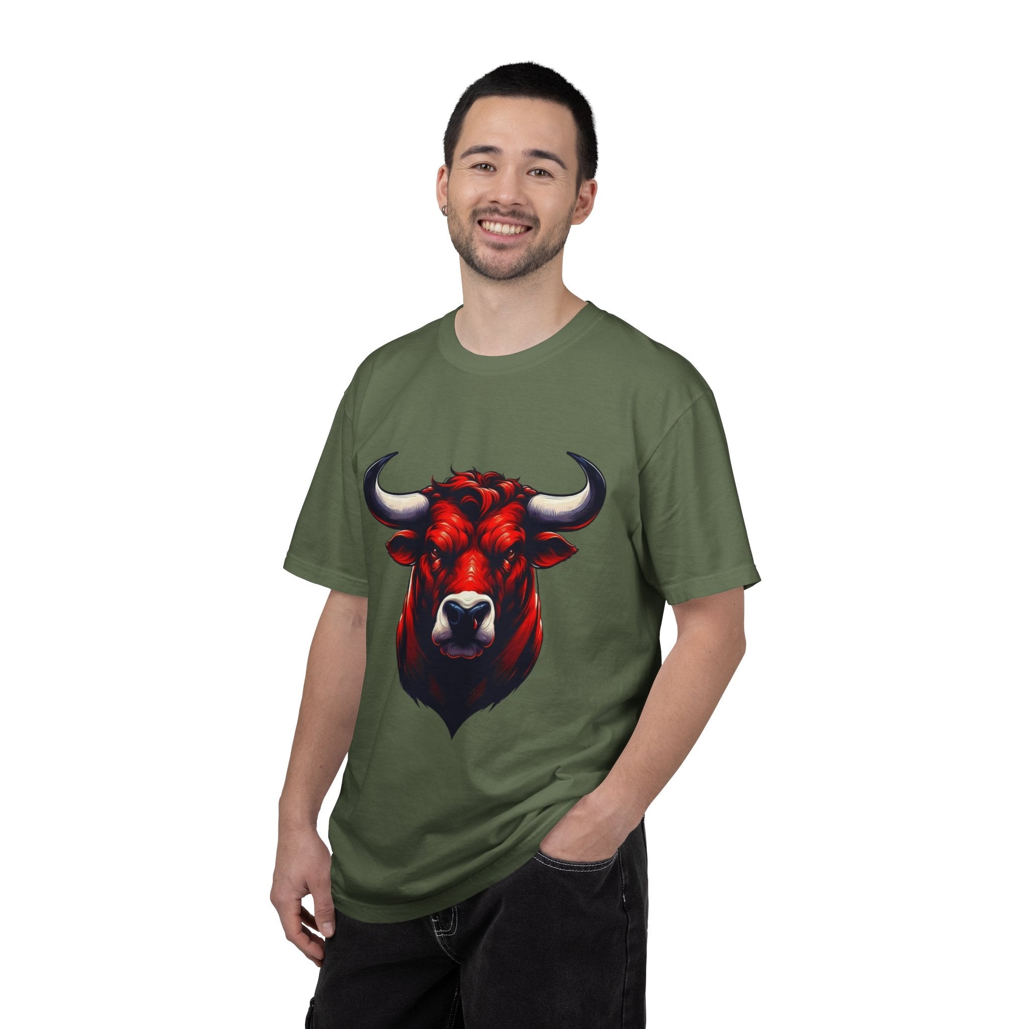 Red Bull Head Chicago T-Shirt Bull Illustration - Etna Gift