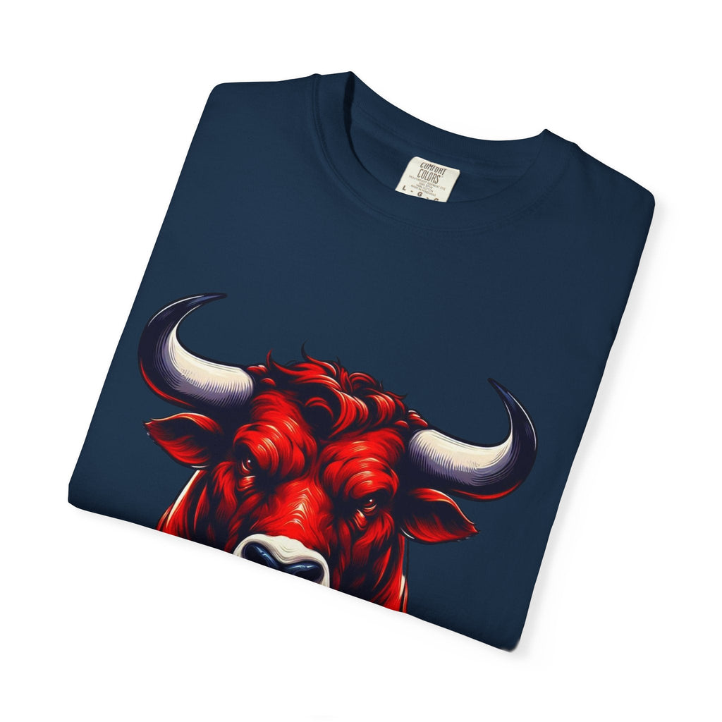 Red Bull Head Chicago T-Shirt Bull Illustration - Etna Gift