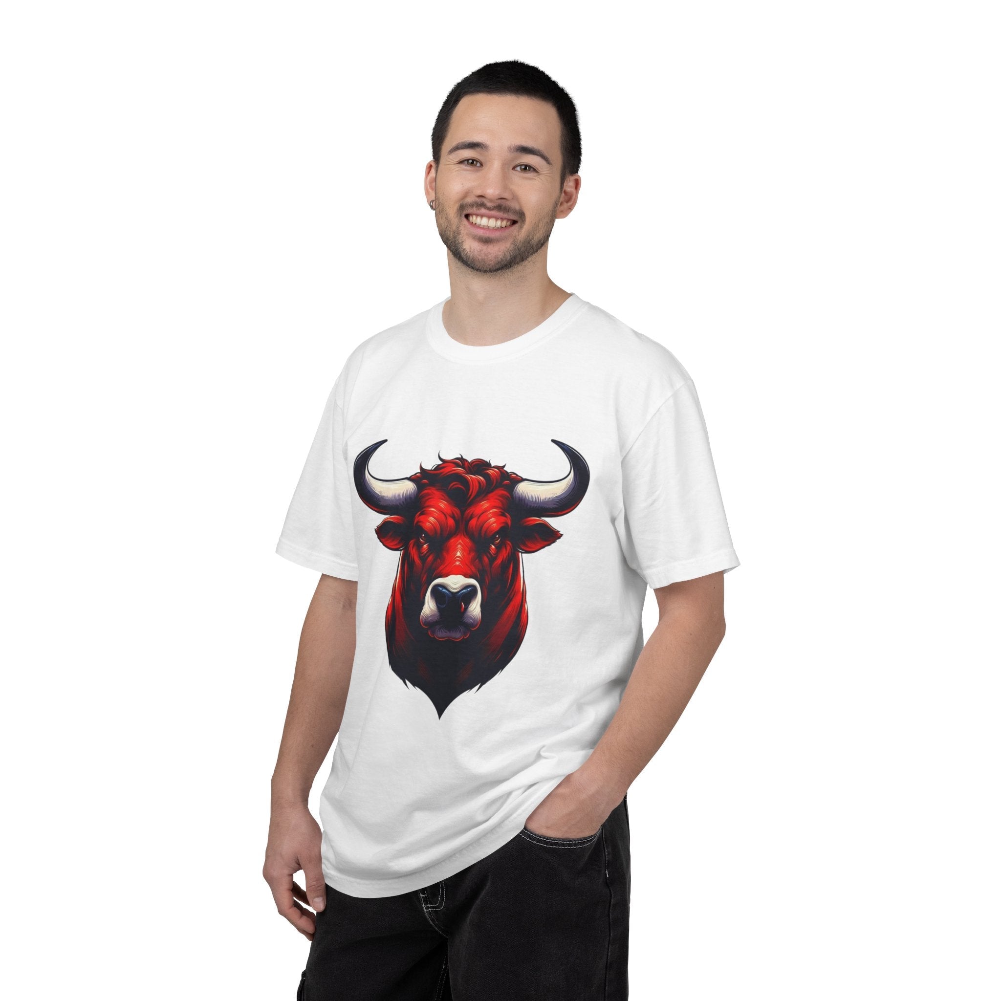 Red Bull Head Chicago T-Shirt Bull Illustration - Etna Gift