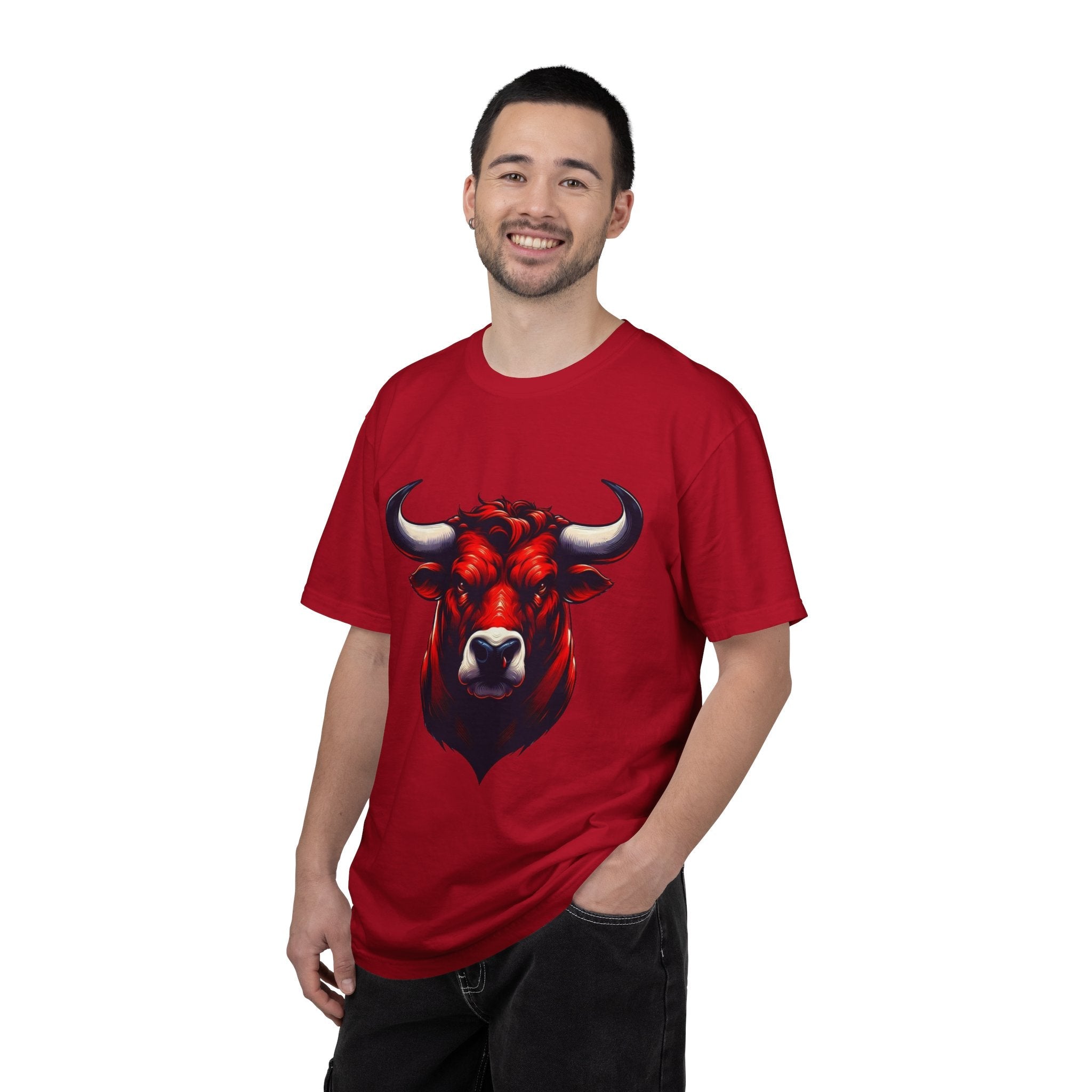 Red Bull Head Chicago T-Shirt Bull Illustration - Etna Gift