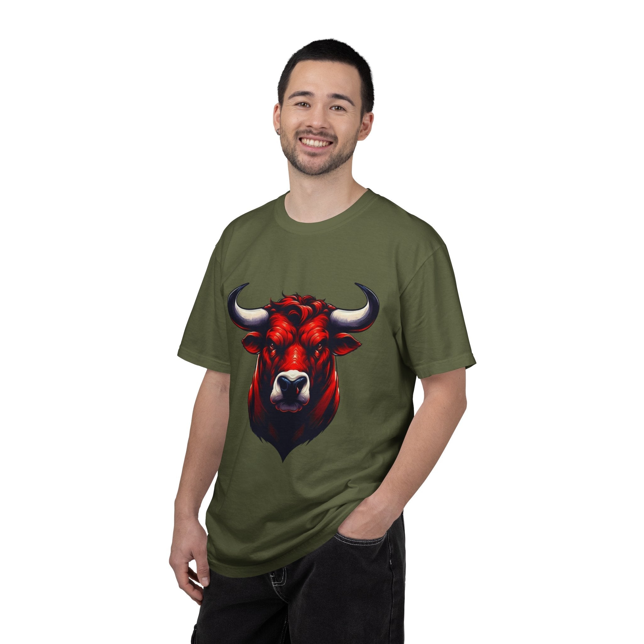 Red Bull Head Chicago T-Shirt Bull Illustration - Etna Gift