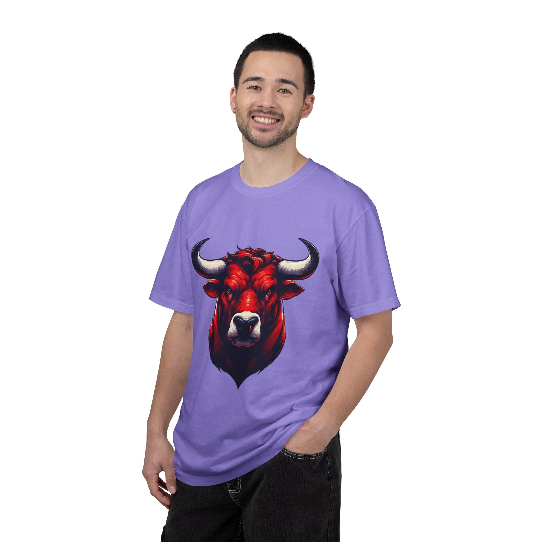 Red Bull Head Chicago T-Shirt Bull Illustration - Etna Gift