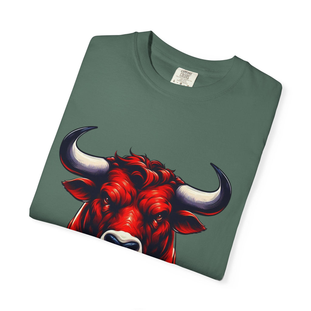 Red Bull Head Chicago T-Shirt Bull Illustration - Etna Gift