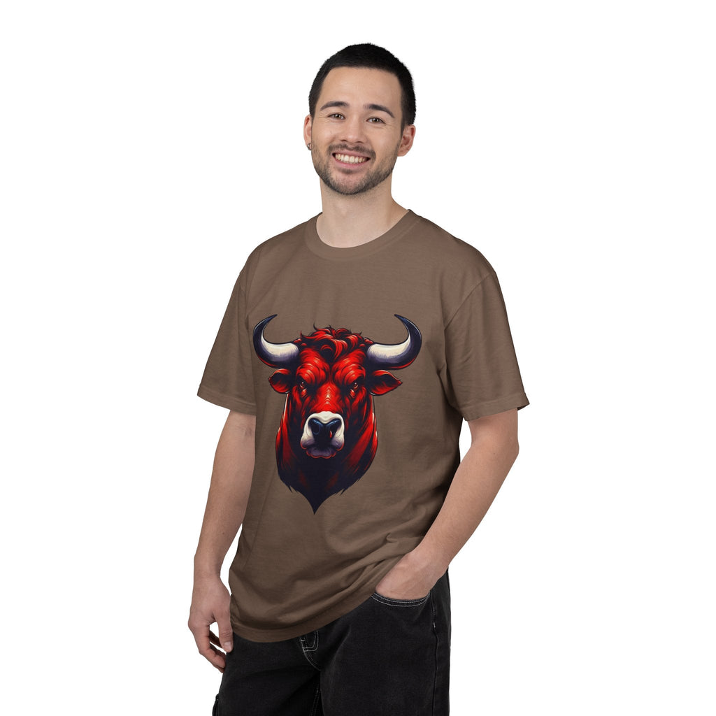 Red Bull Head Chicago T-Shirt Bull Illustration - Etna Gift