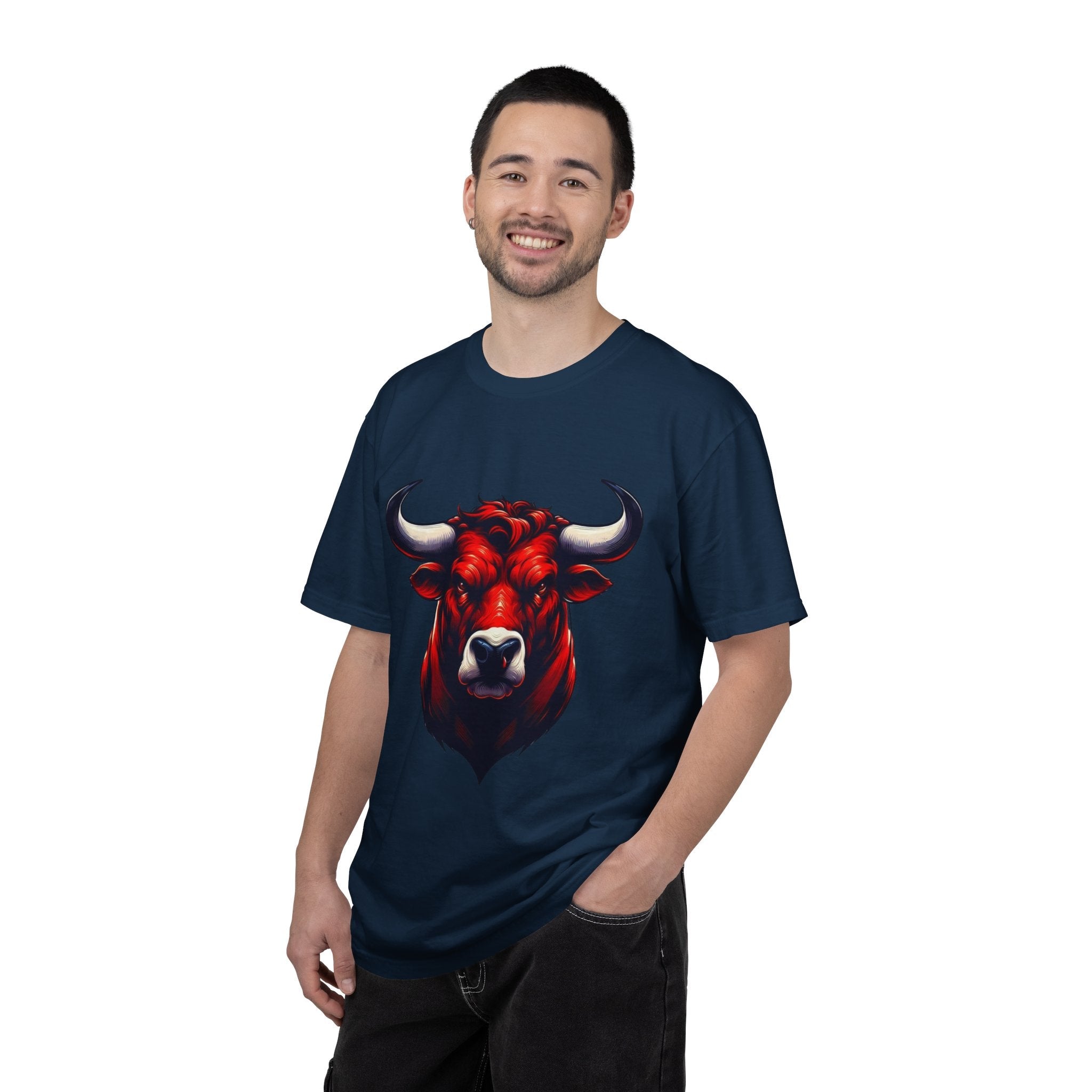 Red Bull Head Chicago T-Shirt Bull Illustration - Etna Gift
