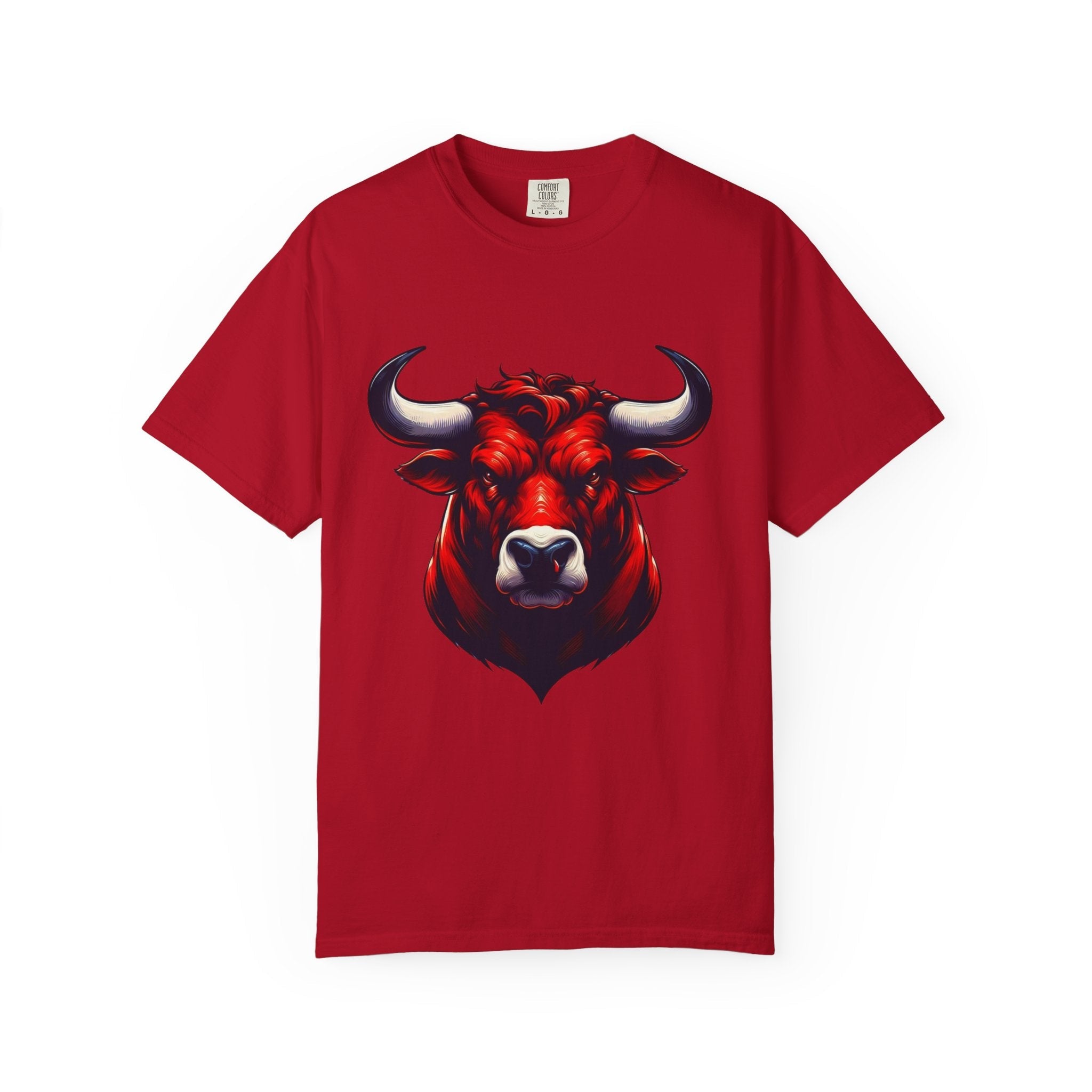 Red Bull Head Chicago T-Shirt Bull Illustration - Etna Gift
