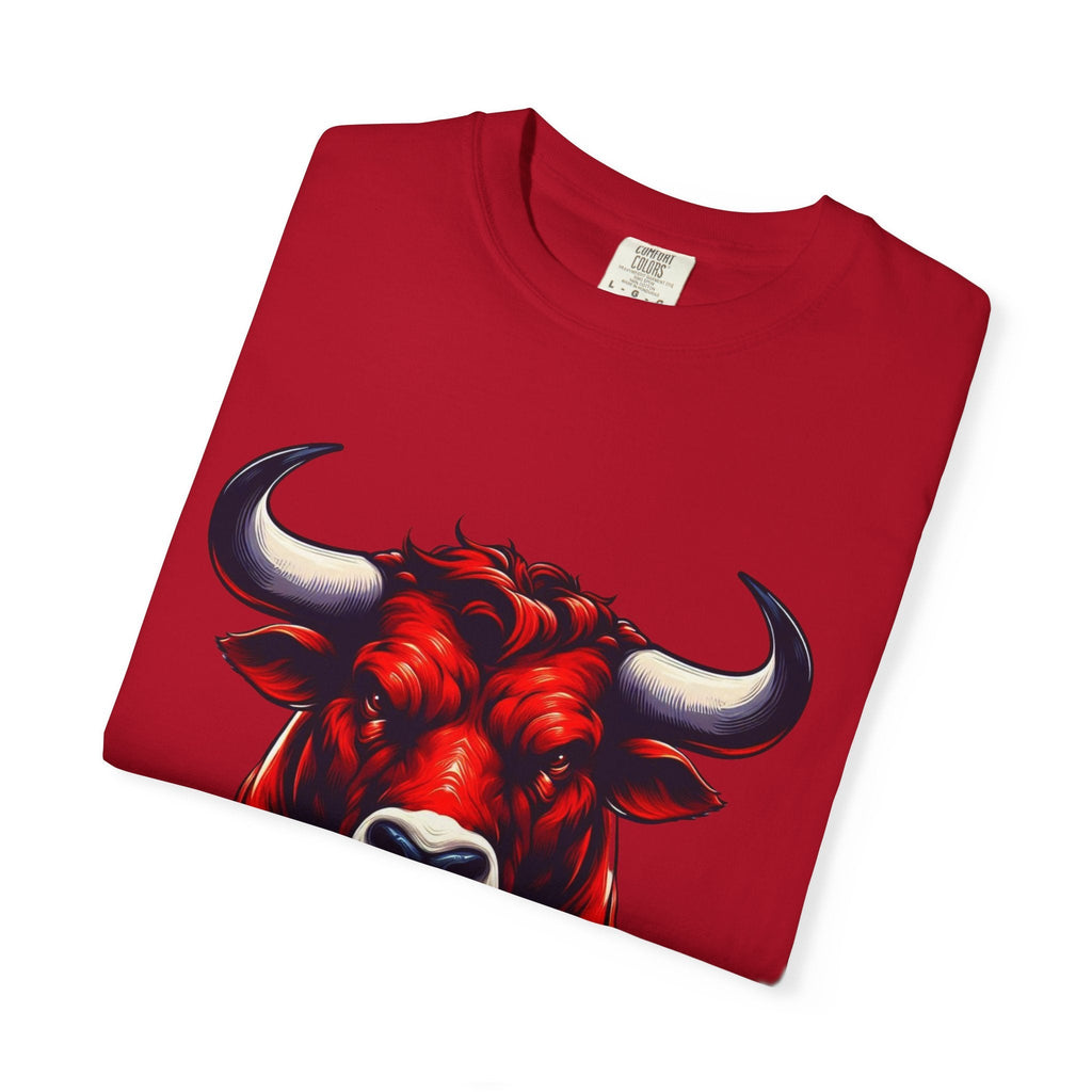 Red Bull Head Chicago T-Shirt Bull Illustration - Etna Gift