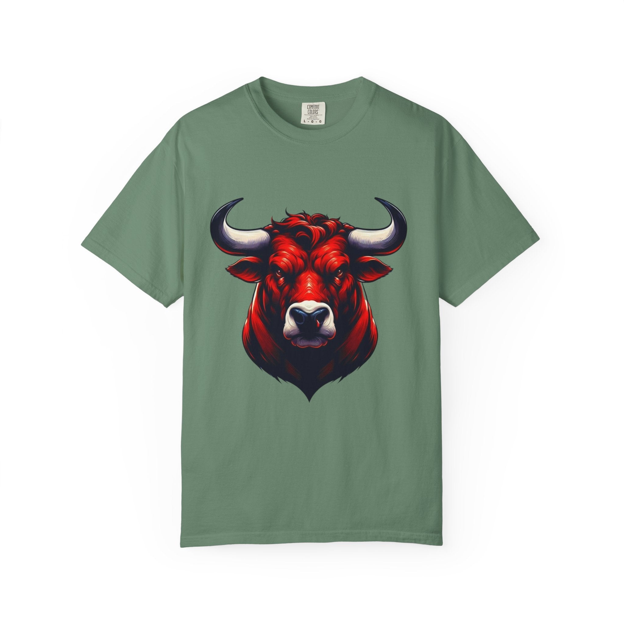Red Bull Head Chicago T-Shirt Bull Illustration - Etna Gift