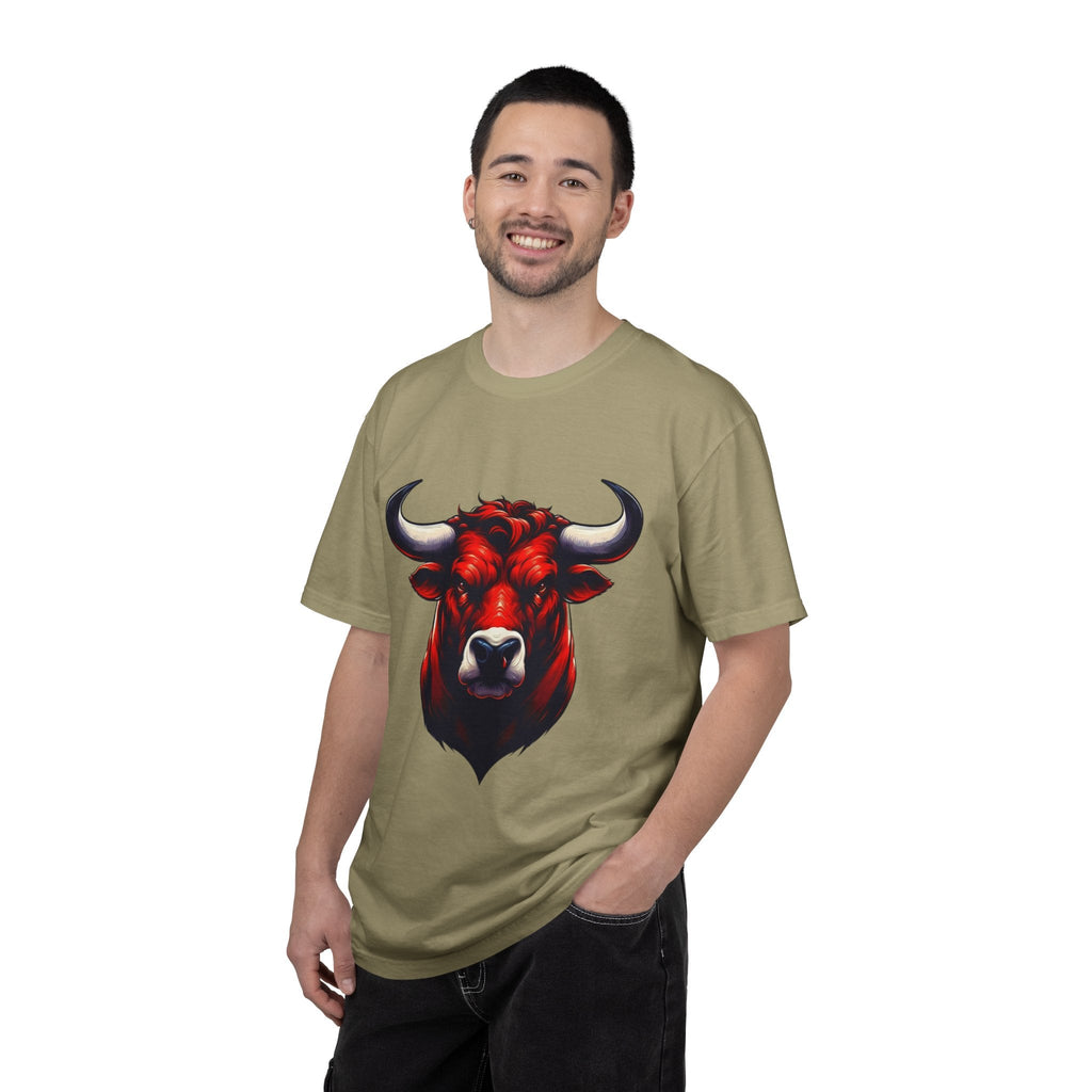 Red Bull Head Chicago T-Shirt Bull Illustration - Etna Gift
