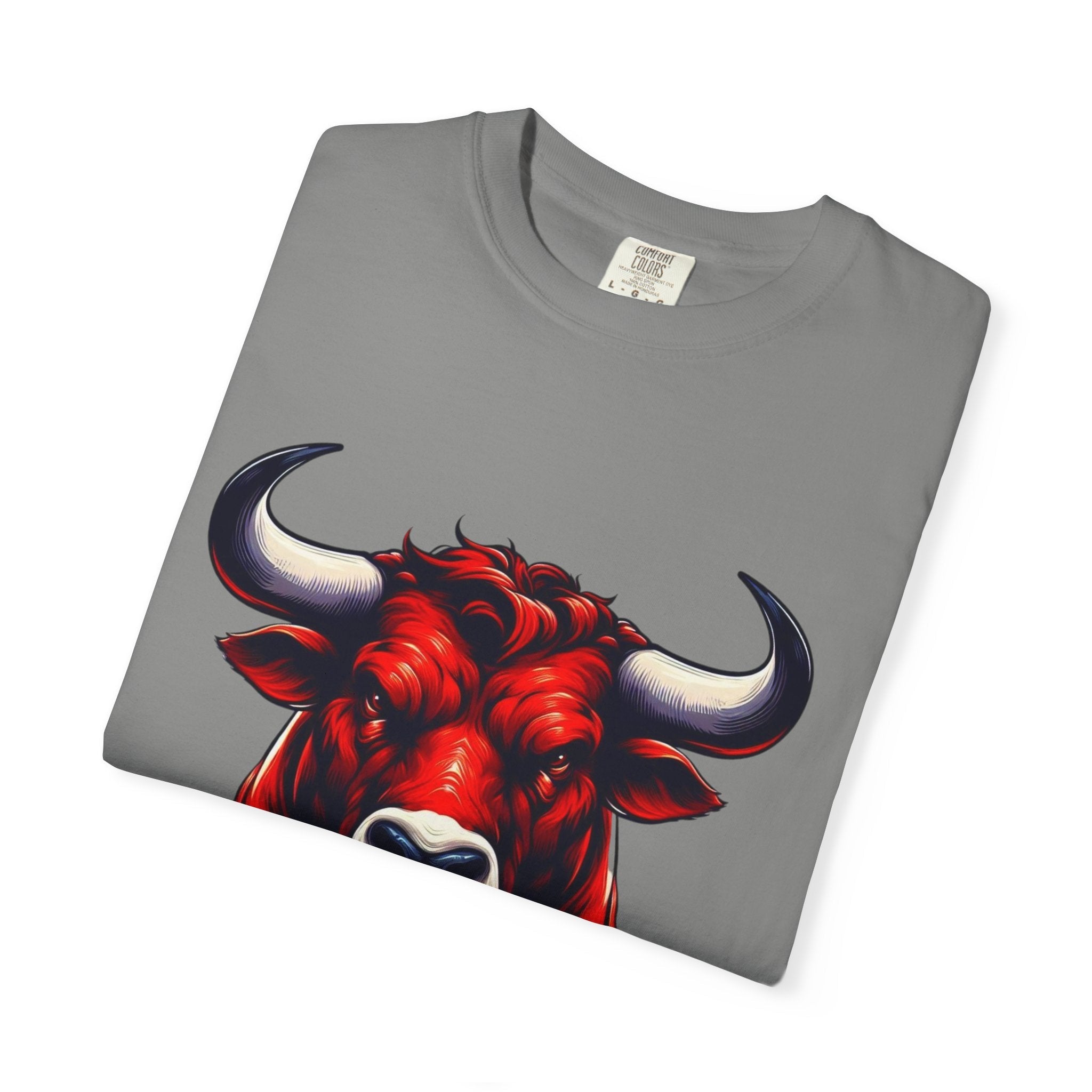 Red Bull Head Chicago T-Shirt Bull Illustration - Etna Gift