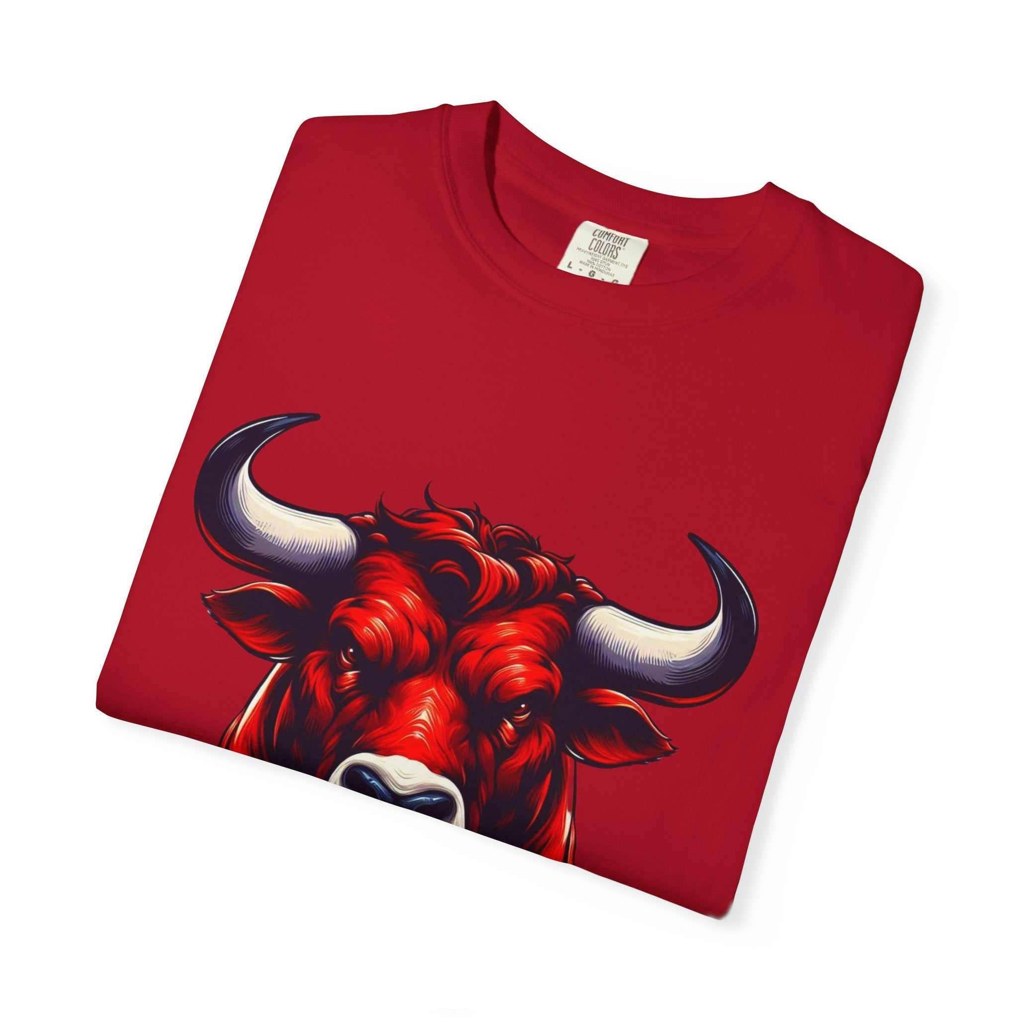 Red Bull Head Chicago T-Shirt Bull Illustration - Etna Gift