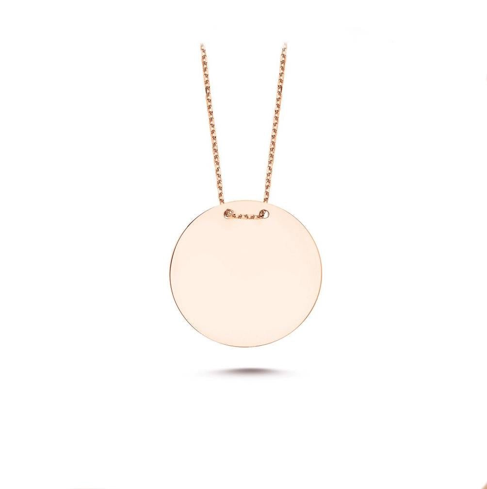Round Disc 925 Sterling Silver Necklace - Etna Gift