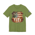 Route 66 Shield Tee Vintage American Flag Road Sign - Etna Gift